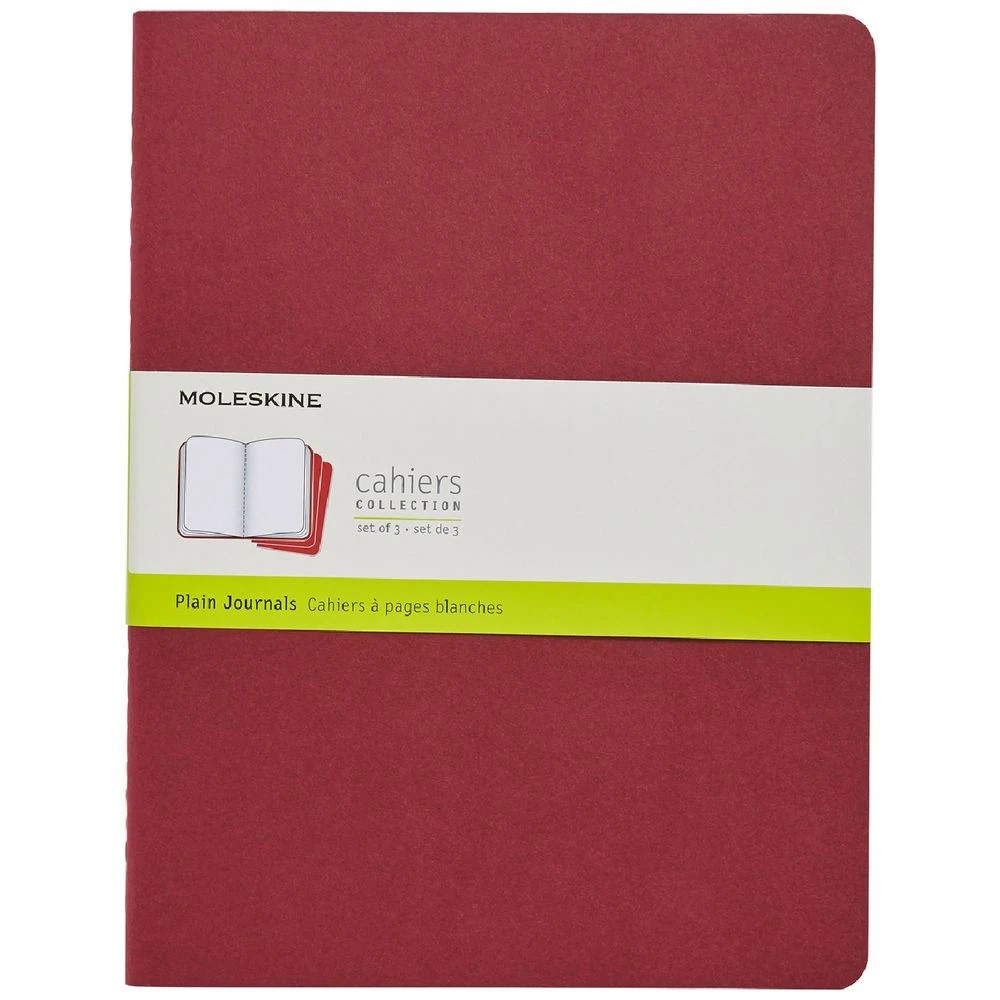 1 Moleskine Cahier Extra Large Notebook Plain 3 Pack Red, 1 of 4