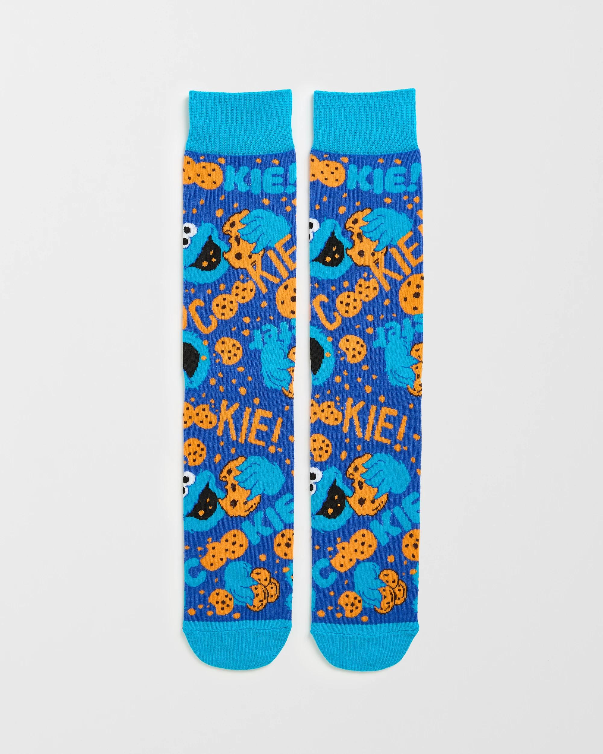 1 Swag Sesame Street Cookie Monster Crew Socks COOKIE MONSTER, 1 of 3
