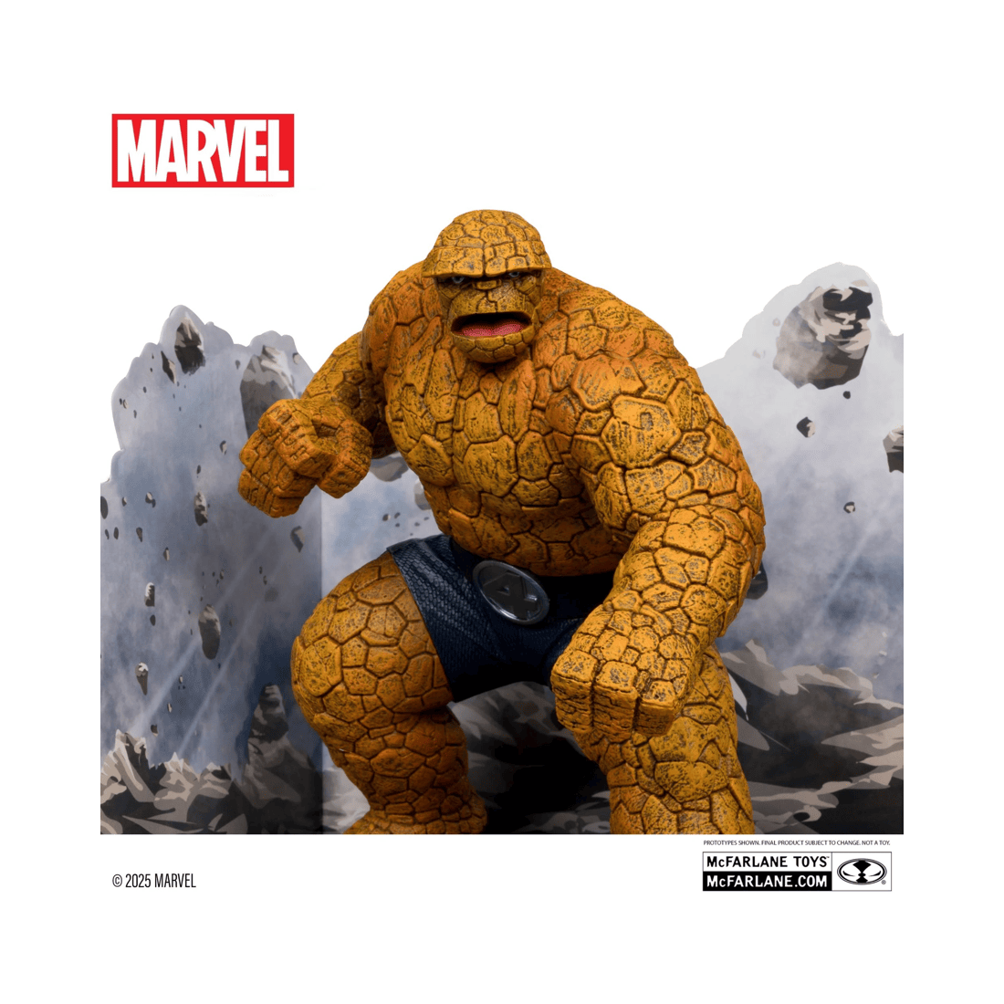McFarlane Toys Marvel The Thing – Figura De Colección Escala 1:10 Con Base Y Fondo De Escena, Inspirada En Fantastic Four #642, Ideal Para Fans De Marvel Y Coleccionistas