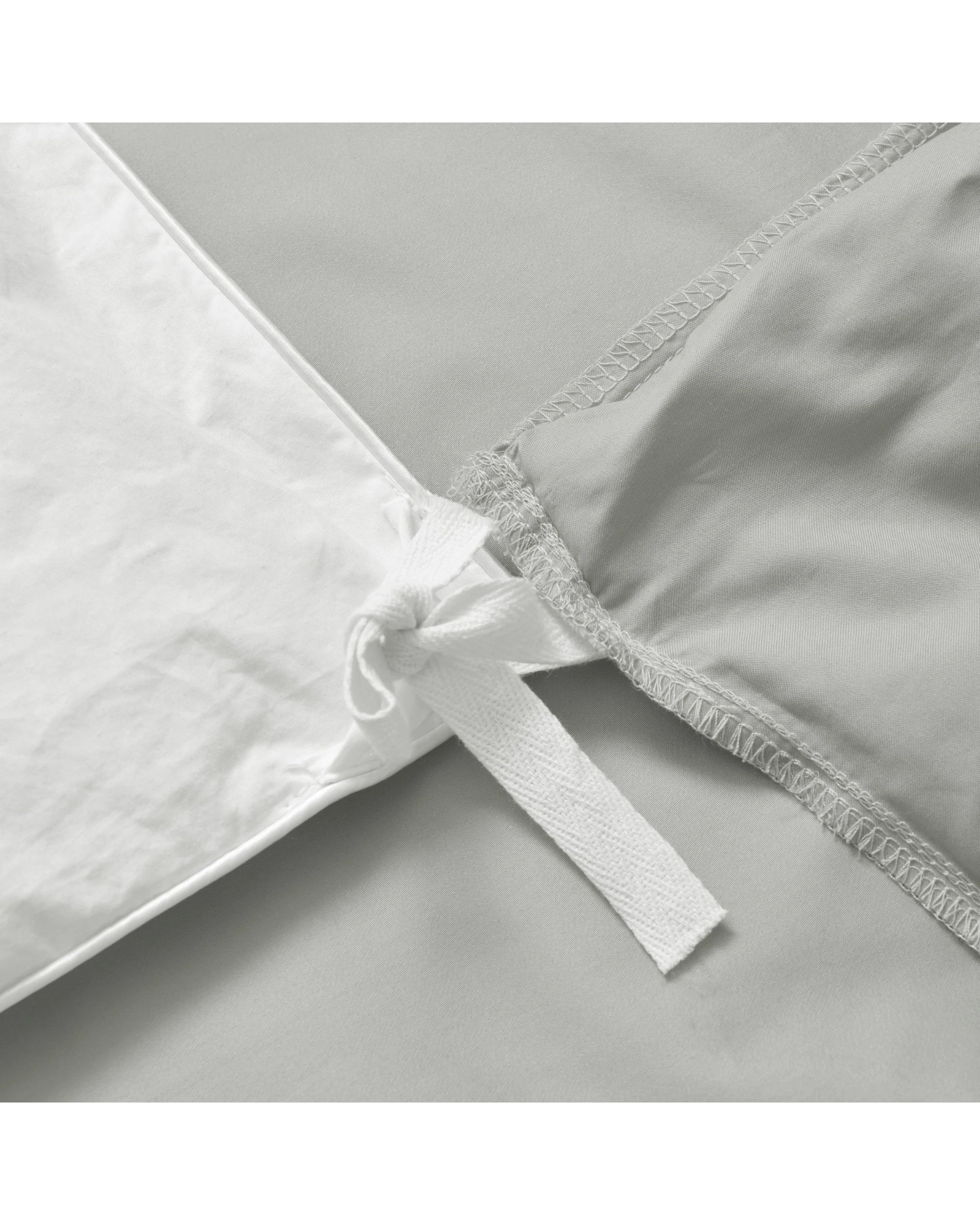 4 Serene 400TC Bamboo Cotton Sateen Quilt Cover Set - King Single Bed - Dove Grey, 4 of 5