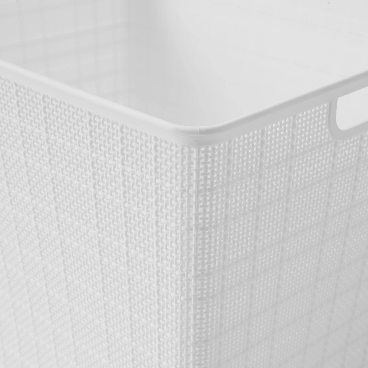 7 26L Linen Weave Rectangle Basket - White, 7 of 8