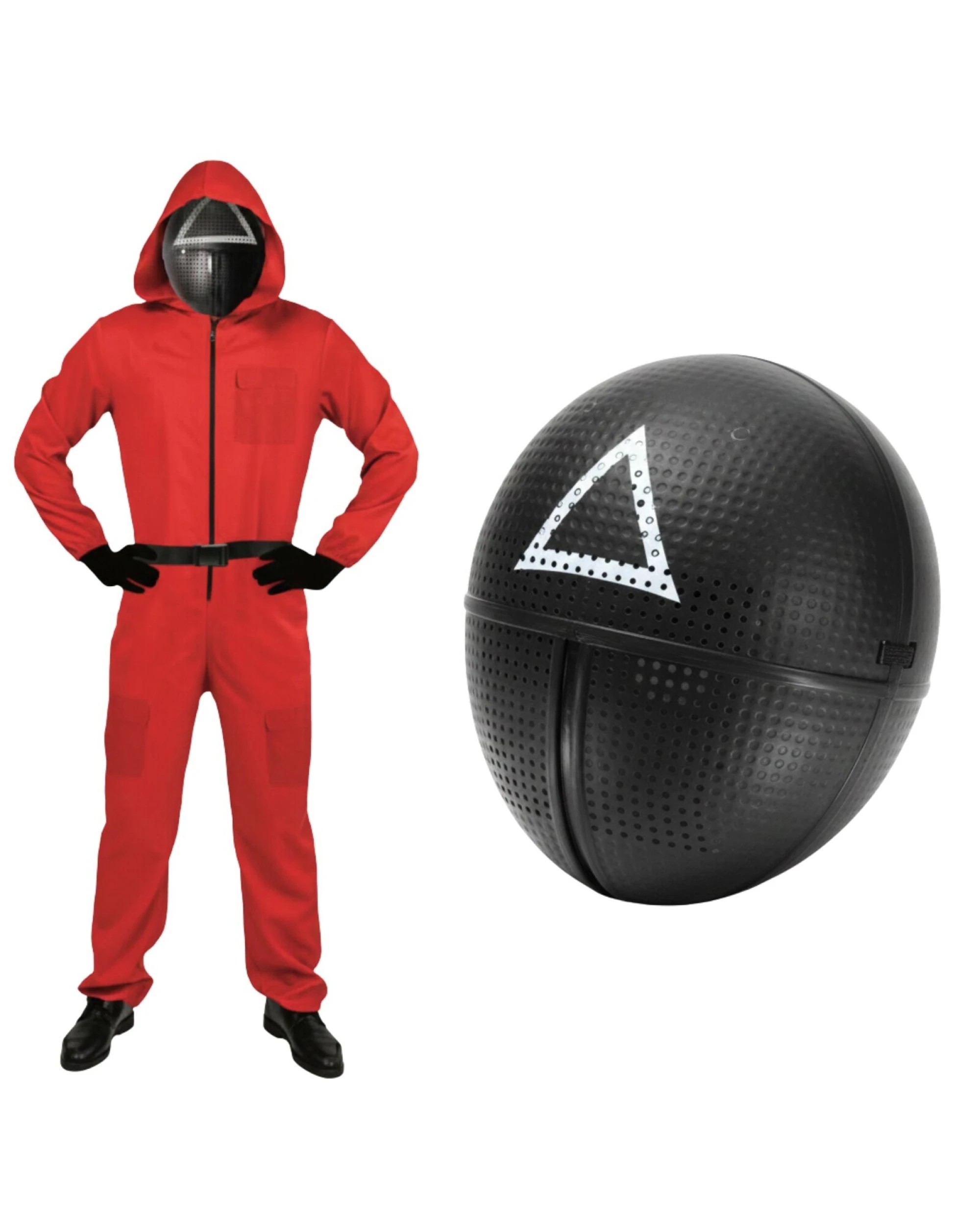 1 BR Costumes Squid Game Guard Tracksuit Costume with Triangle Mask, 1 of 1