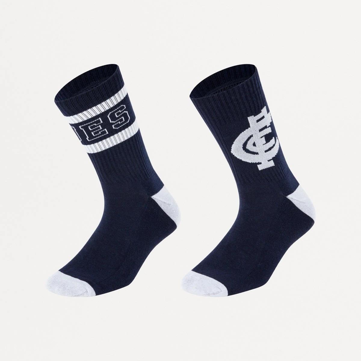 1 2 Pack Official AFL Adult Socks Carlton, 1 of 3