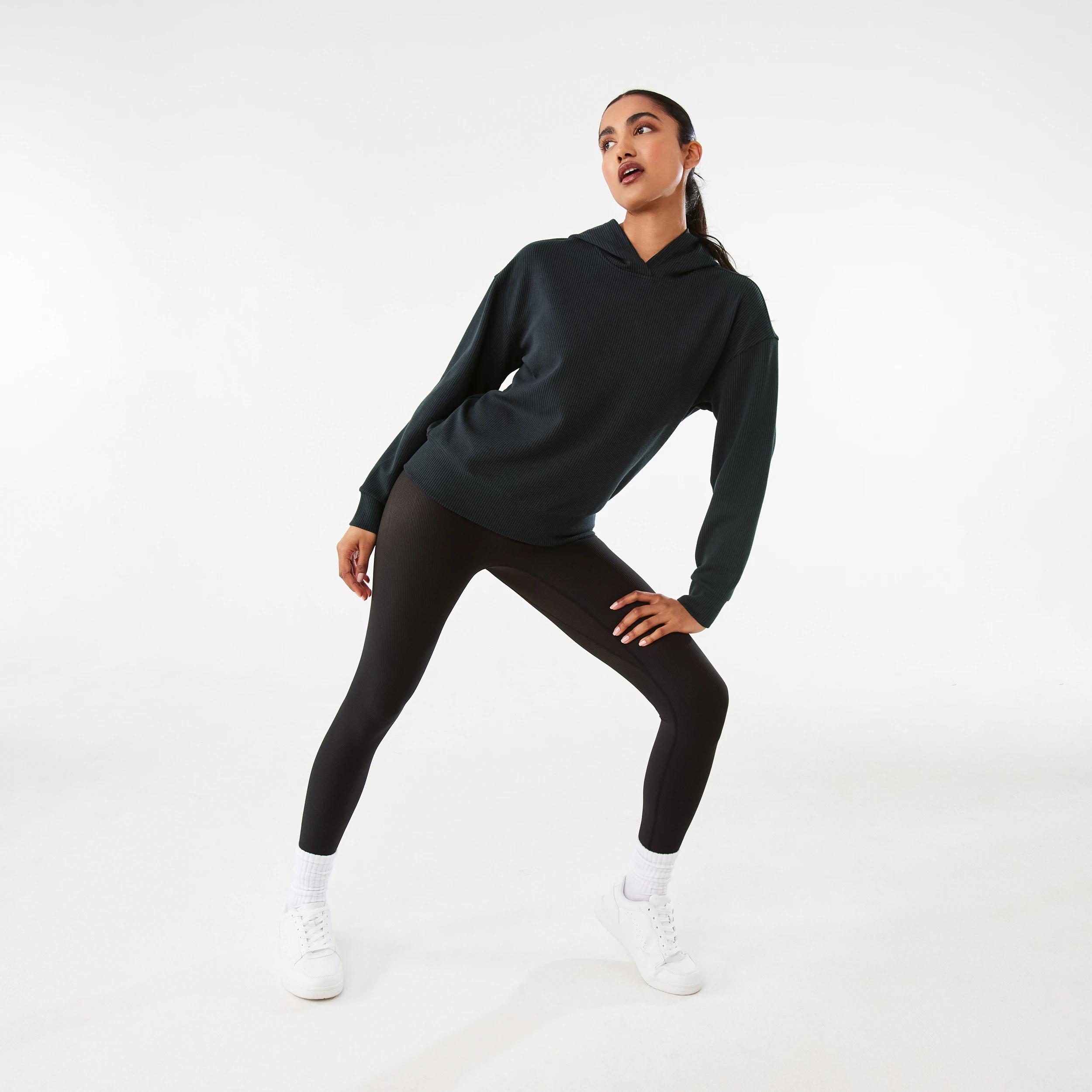 2 Active Womens Rib Leggings BLACK, 2 of 9