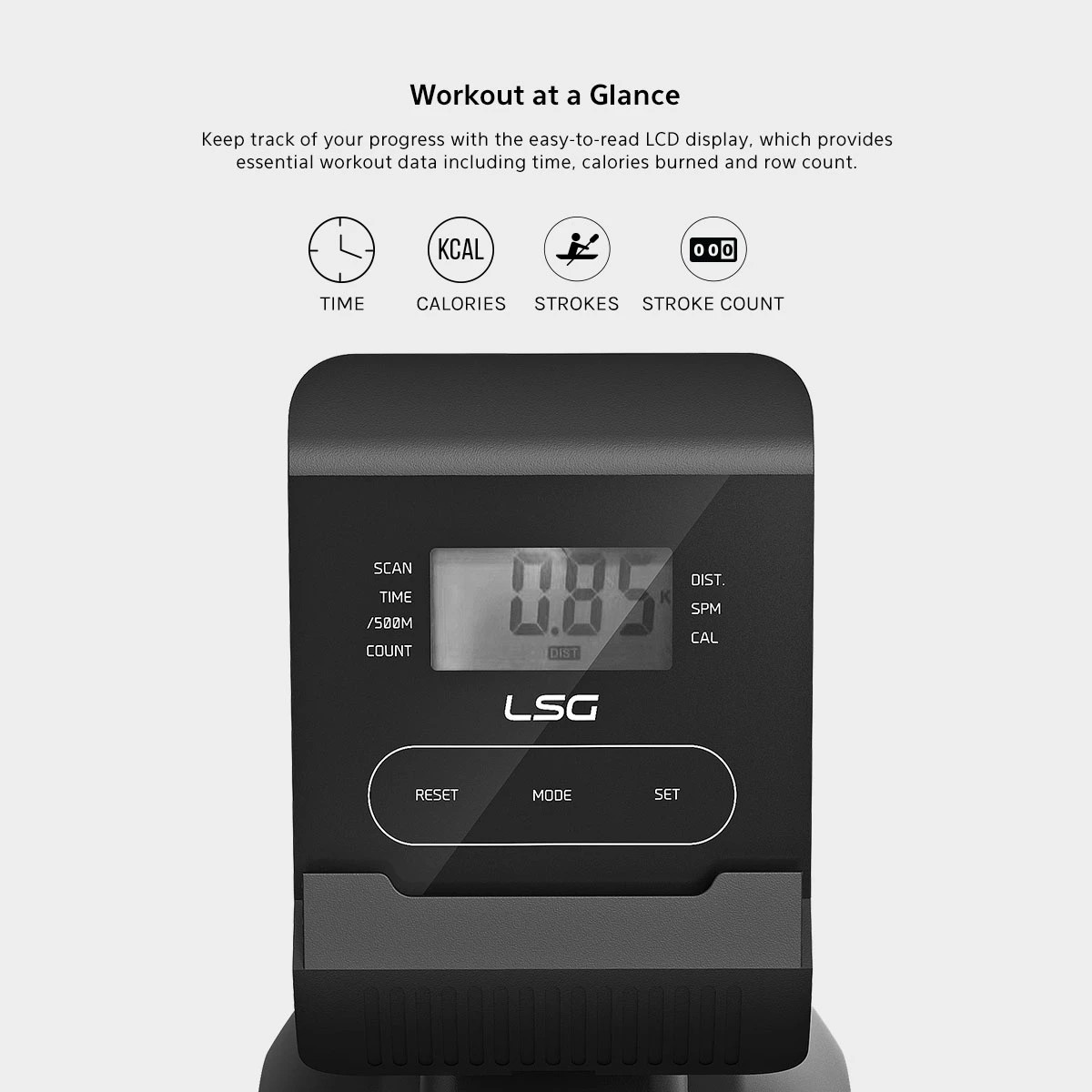4 LSG Fitness GR-03 Magnetic Rowing Machine - Black, 4 of 9