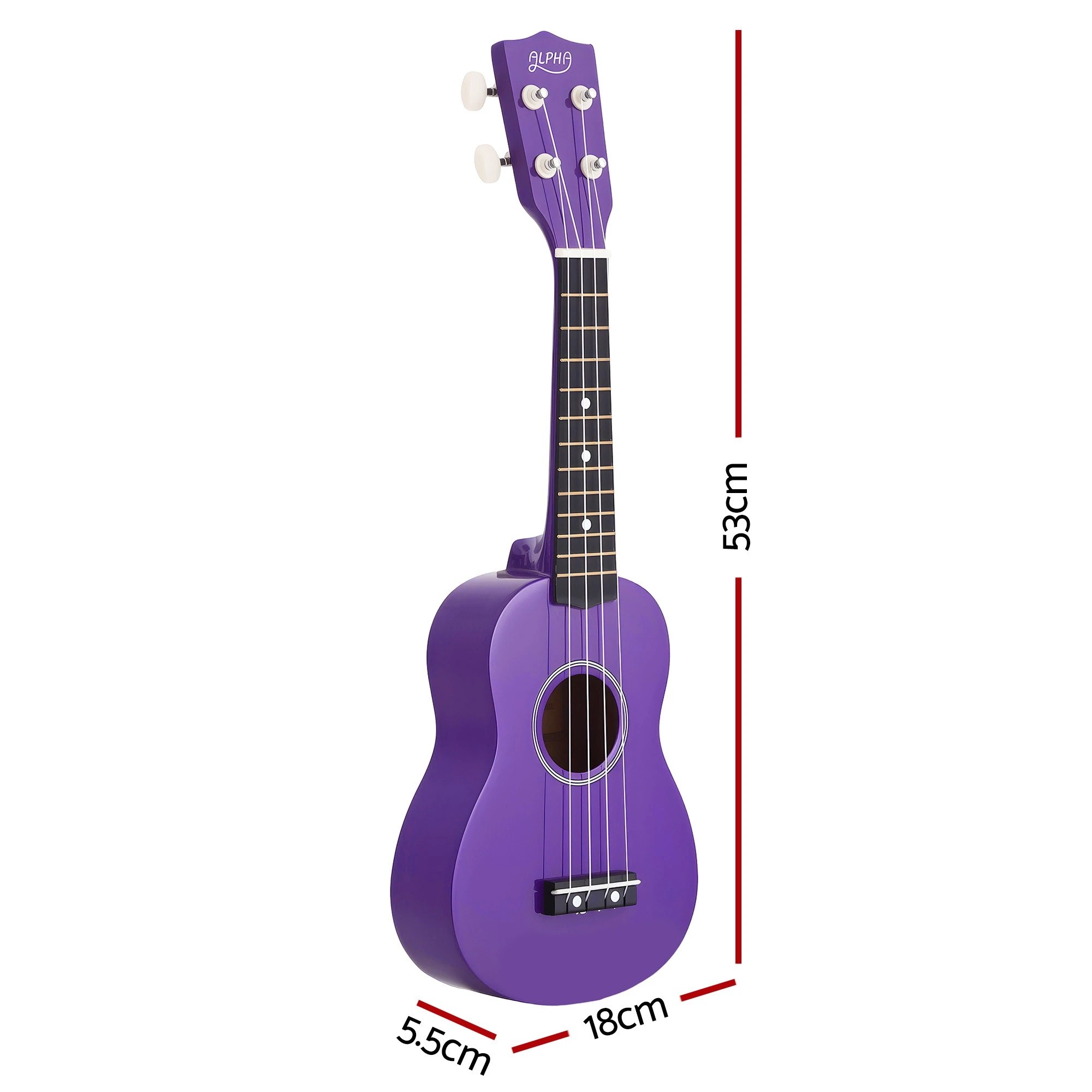 3 Alpha 21 Inch Ukulele Soprano Beginner Acoustic Small Guitar Kids Strings - Purple, 3 of 8