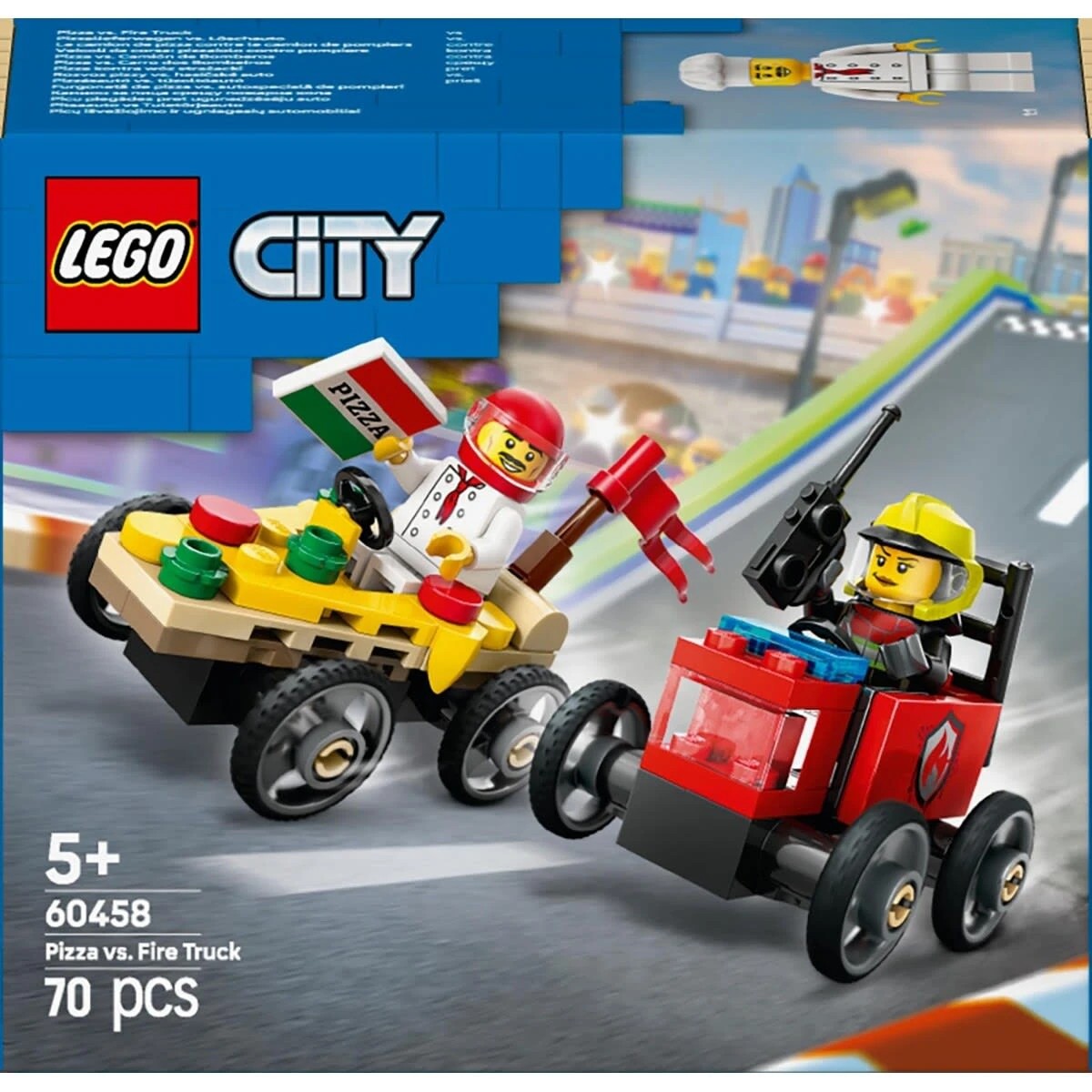 1 LEGO City Pizza vs. Fire Truck Race Car Pack 60458, 1 of 11