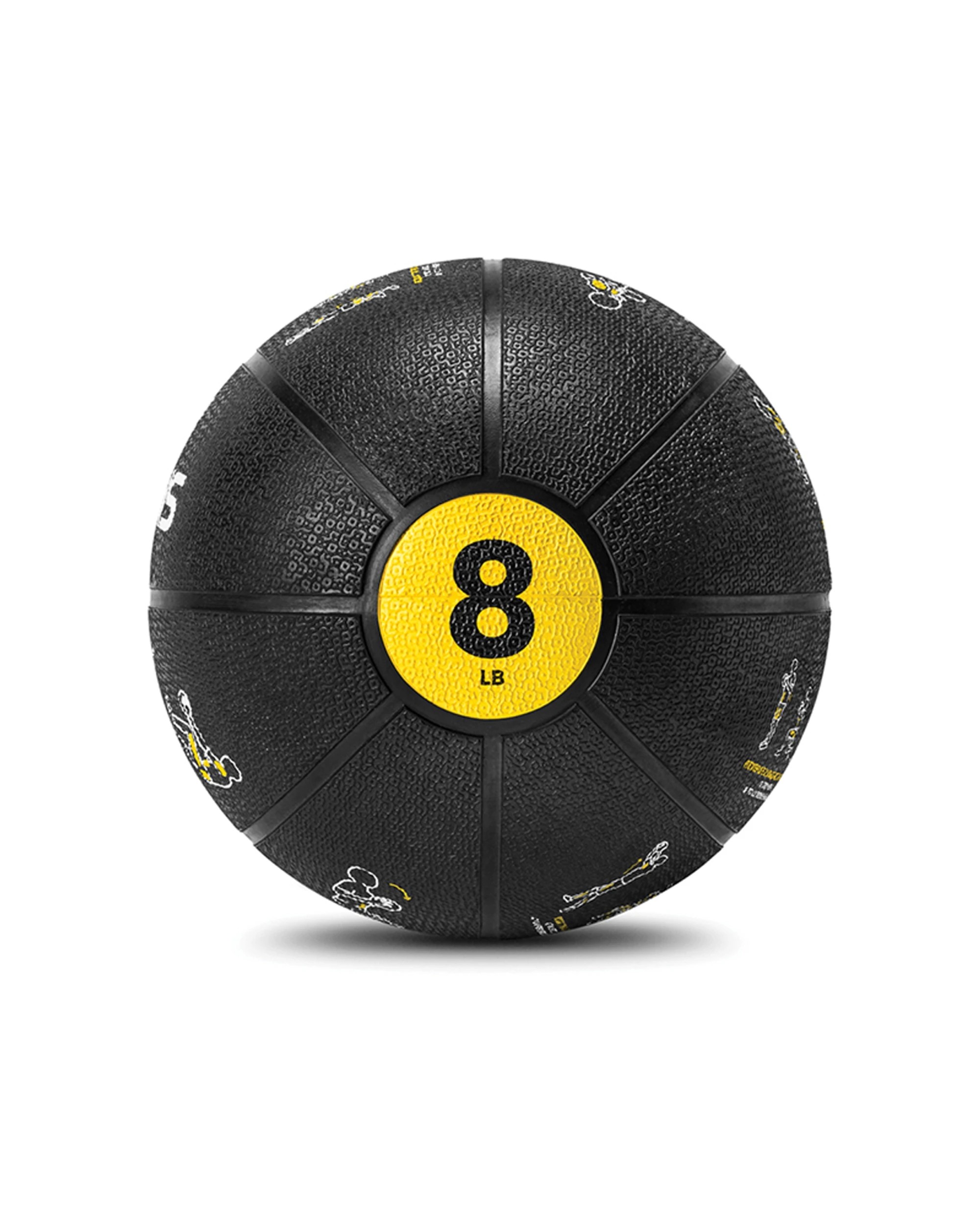 3 SKLZ Trainer Med Ball 8 lb Printed Exercises Strength Training EXOS Program - Black, 3 of 6