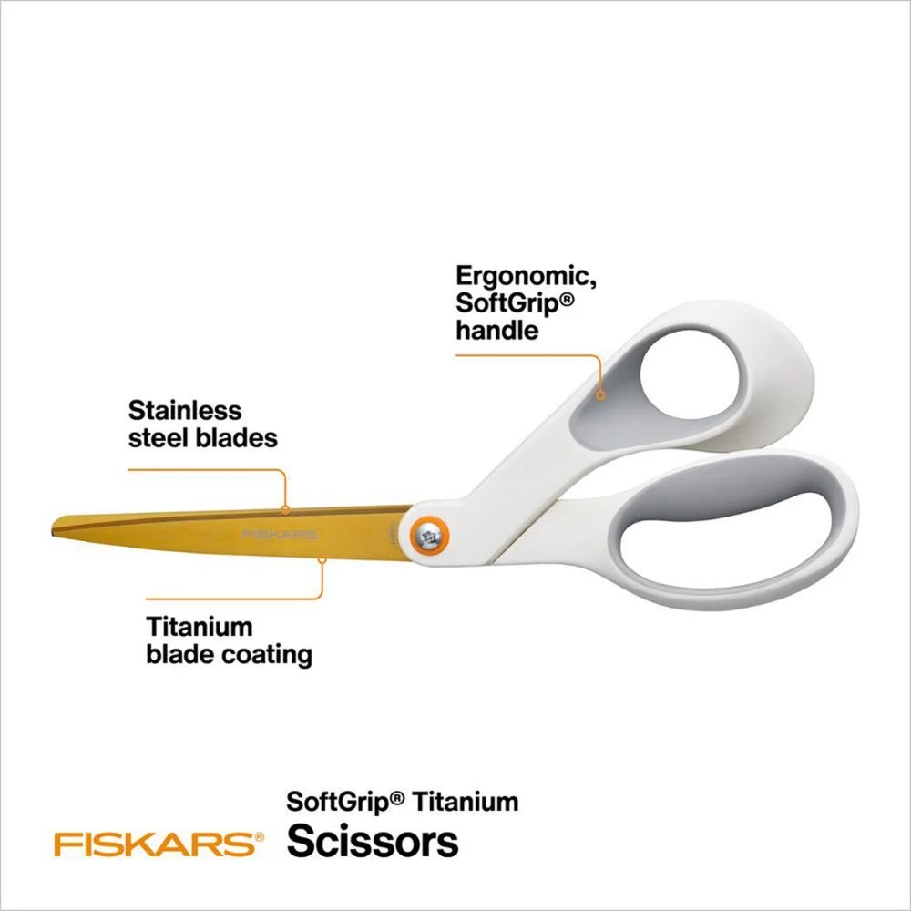 4 Fiskars Titanium Scissors 8"/20cm, 4 of 6