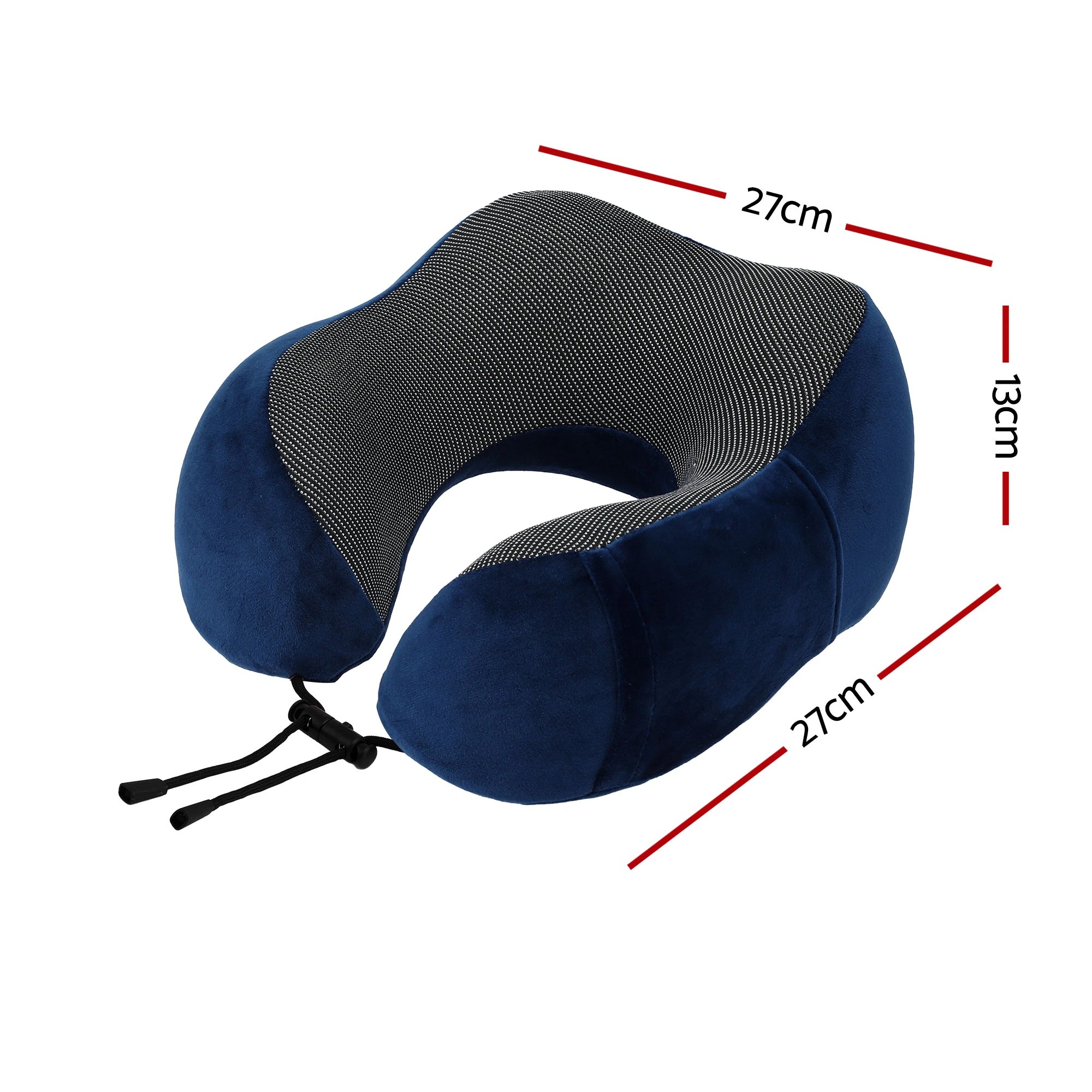 2 Wanderlite Travel Pillow for Airplanes Memory Foam Neck Pillows with Storage Bag - Blue, 2 of 5