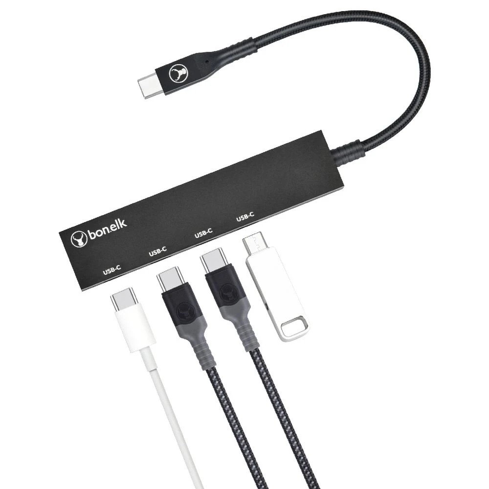 4 Bonelk Long-Life USB-C 4 Port Slim Hub Black, 4 of 5
