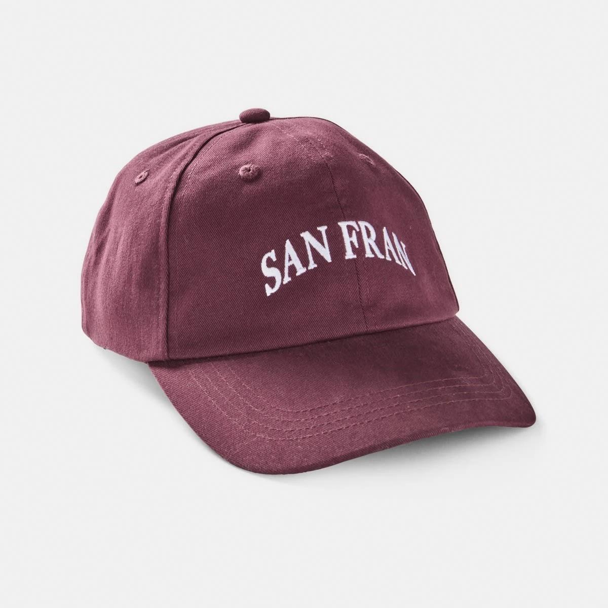 1 Slogan Cap SAN FRAN WARM MULBERRY, 1 of 7