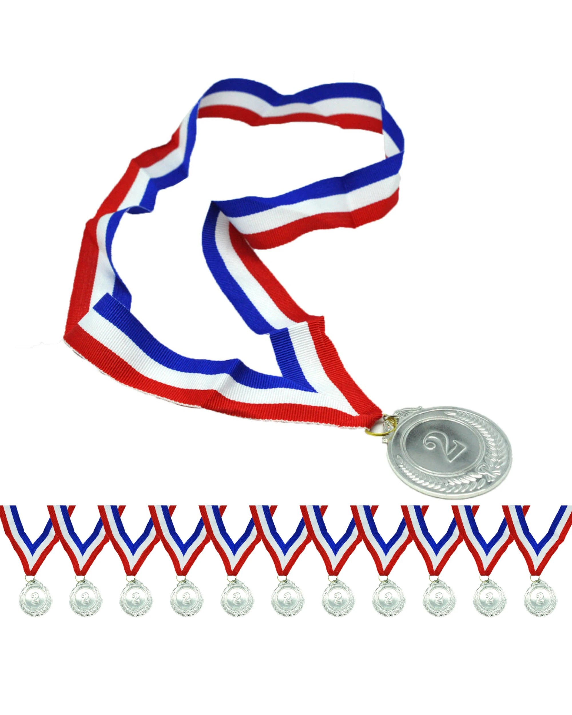 1 BR Costumes 2nd Place Winner Medals with 46cm Ribbon for Sports Day, 1 of 4
