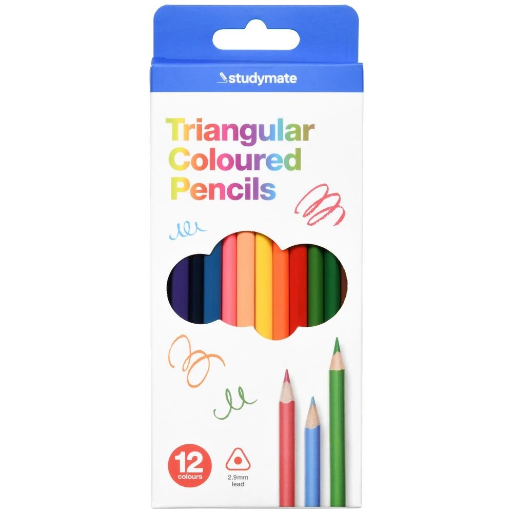 2 Studymate Triangular Coloured Pencils 12 Pack, 2 of 5