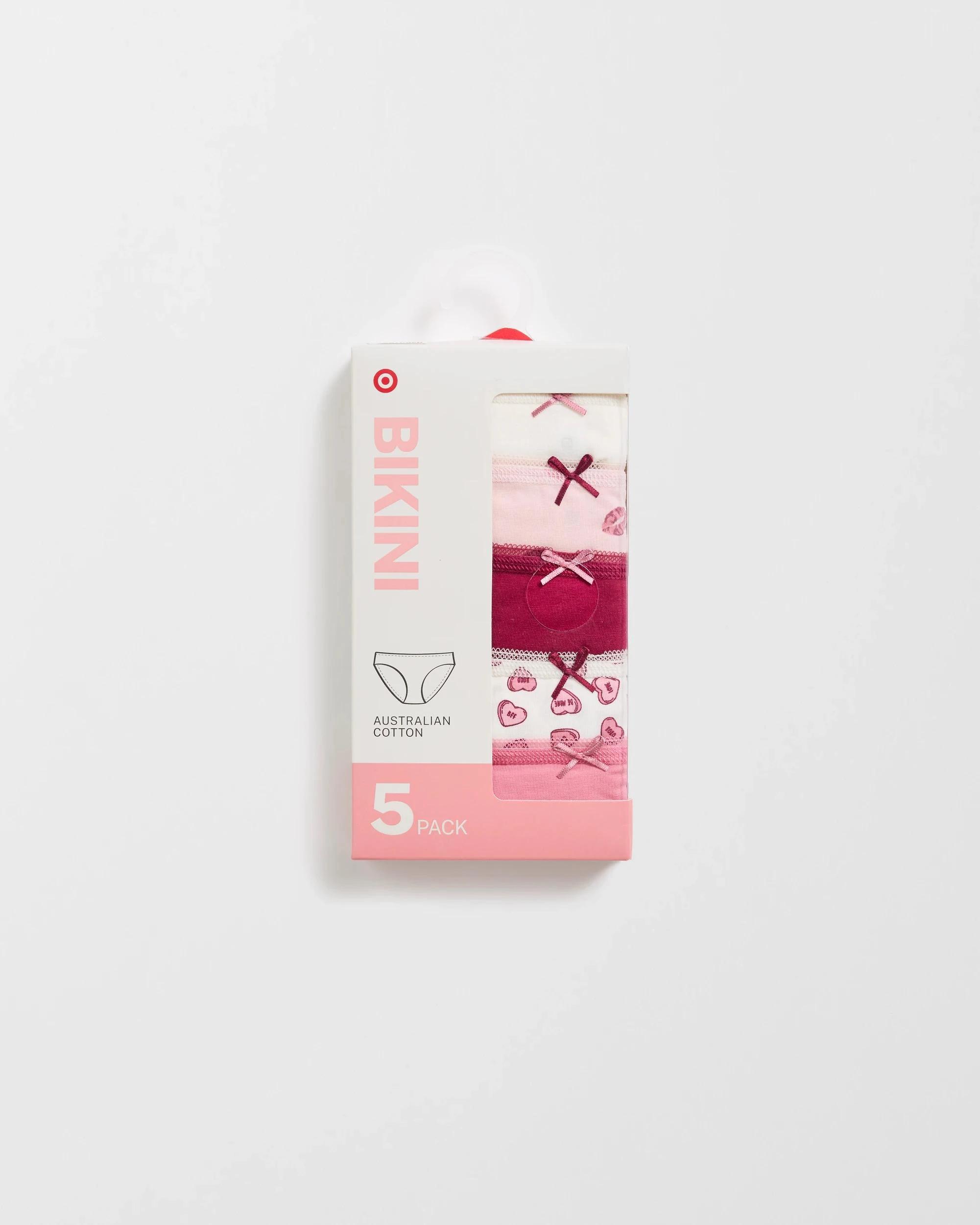 5 Target 5 Pack Cotton/Elastane Bikini Briefs KISSES, 5 of 5