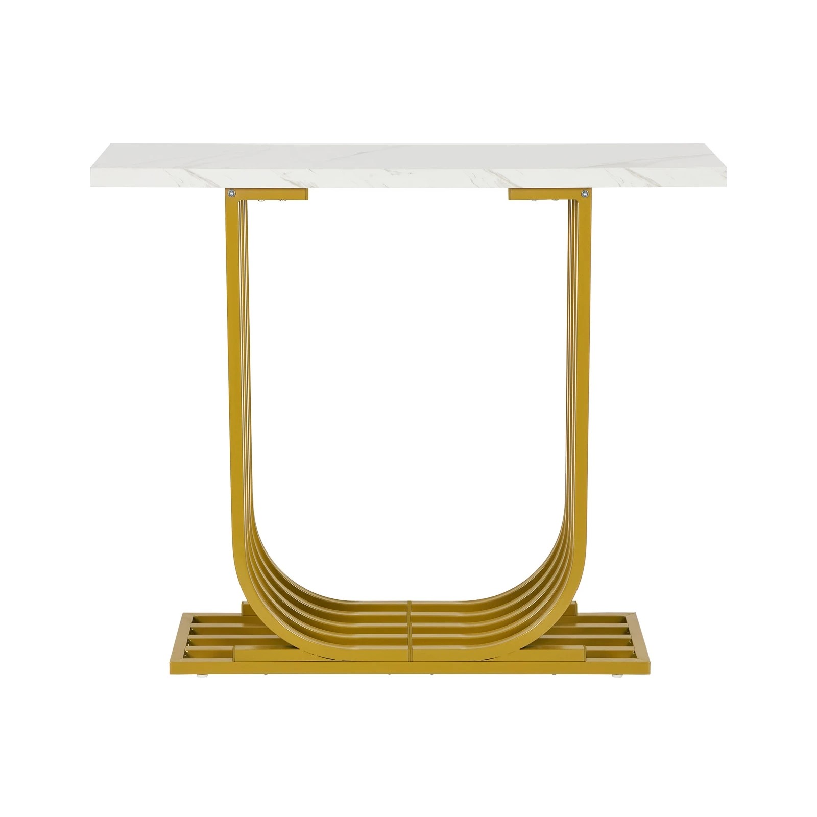 6 Oikiture Console Table Hallway Desk - Gold, 6 of 9