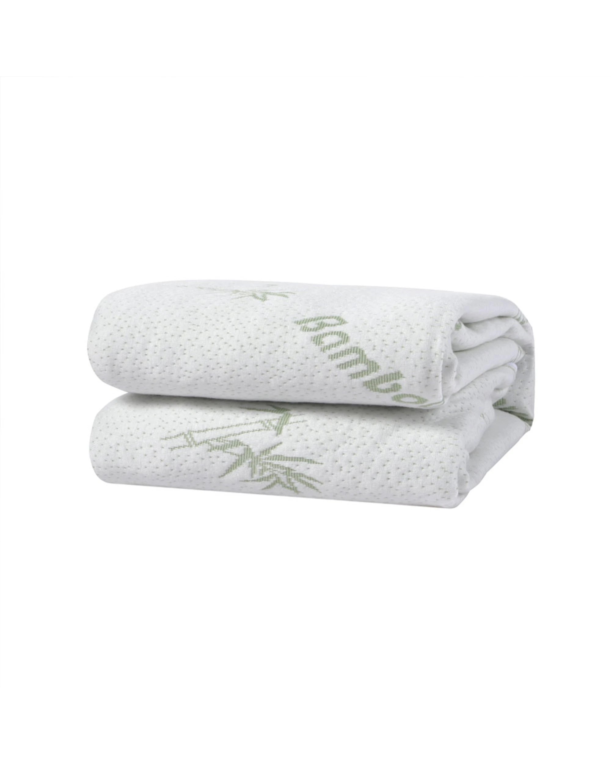 2 Dreamaker Bamboo Knitted Waterproof Mattress Protector - Single Bed - White, 2 of 5