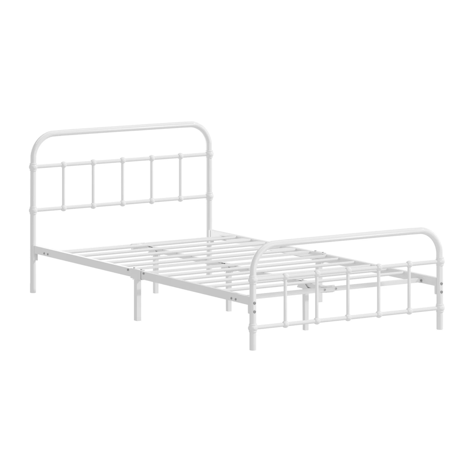 5 Oikiture Bed Frame Metal Bed Base King Single Size Bed Platform
 - White, 5 of 9