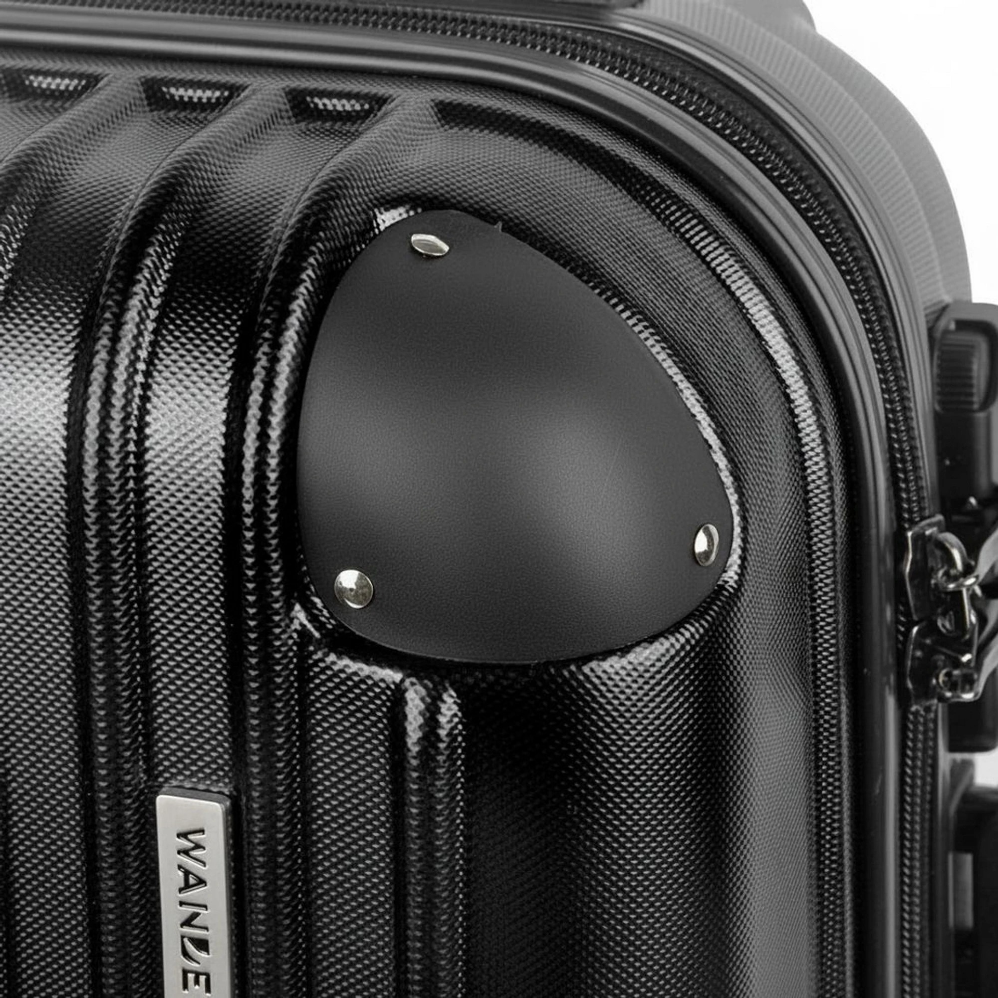 6 Wanderlite 28" 75cm Luggage Trolley Travel Set Suitcase Carry On Hard Case TSA Lock - Black, 6 of 8