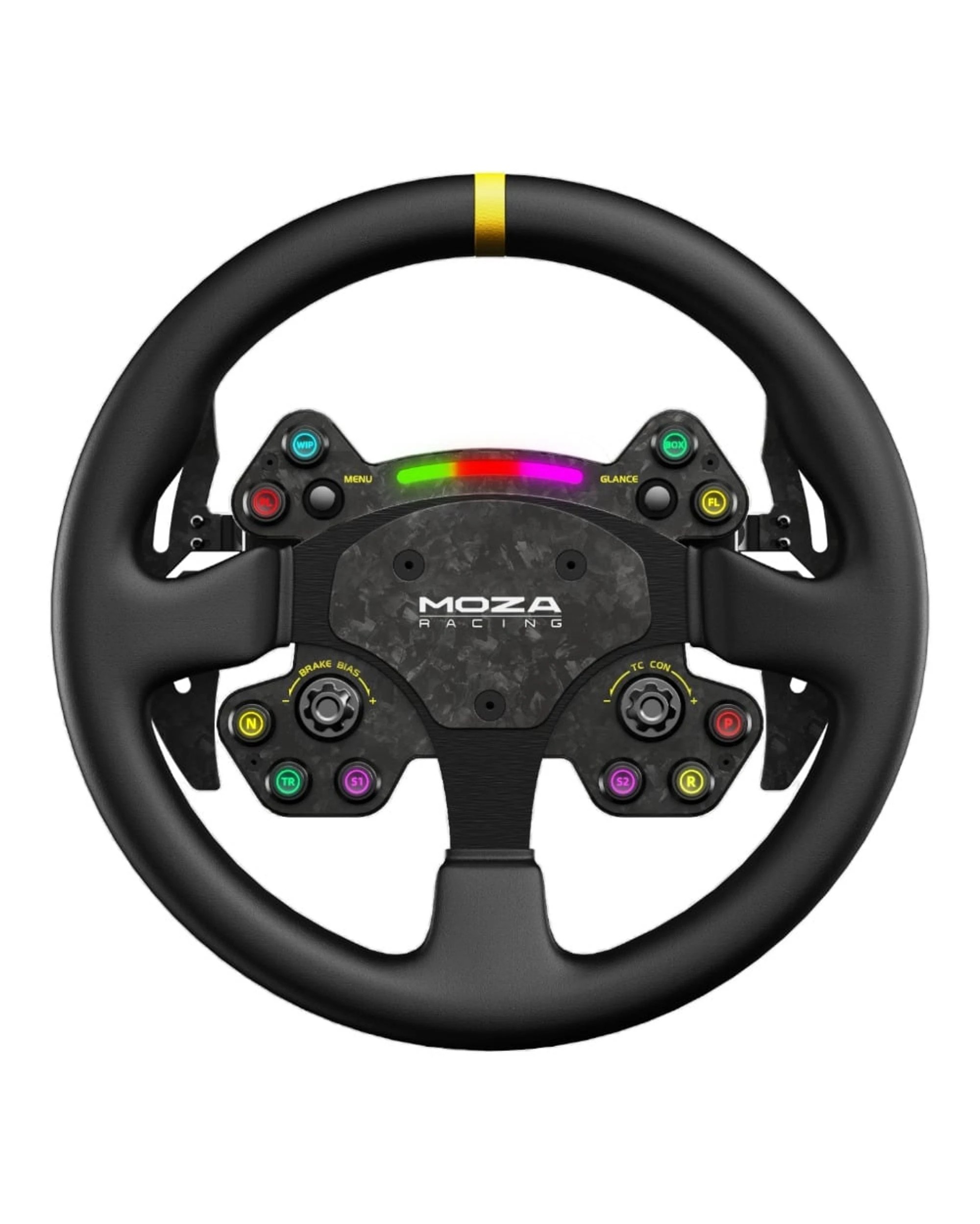 2 Moza Racing RS V2 Round Leather Steering Wheel - Black, 2 of 5