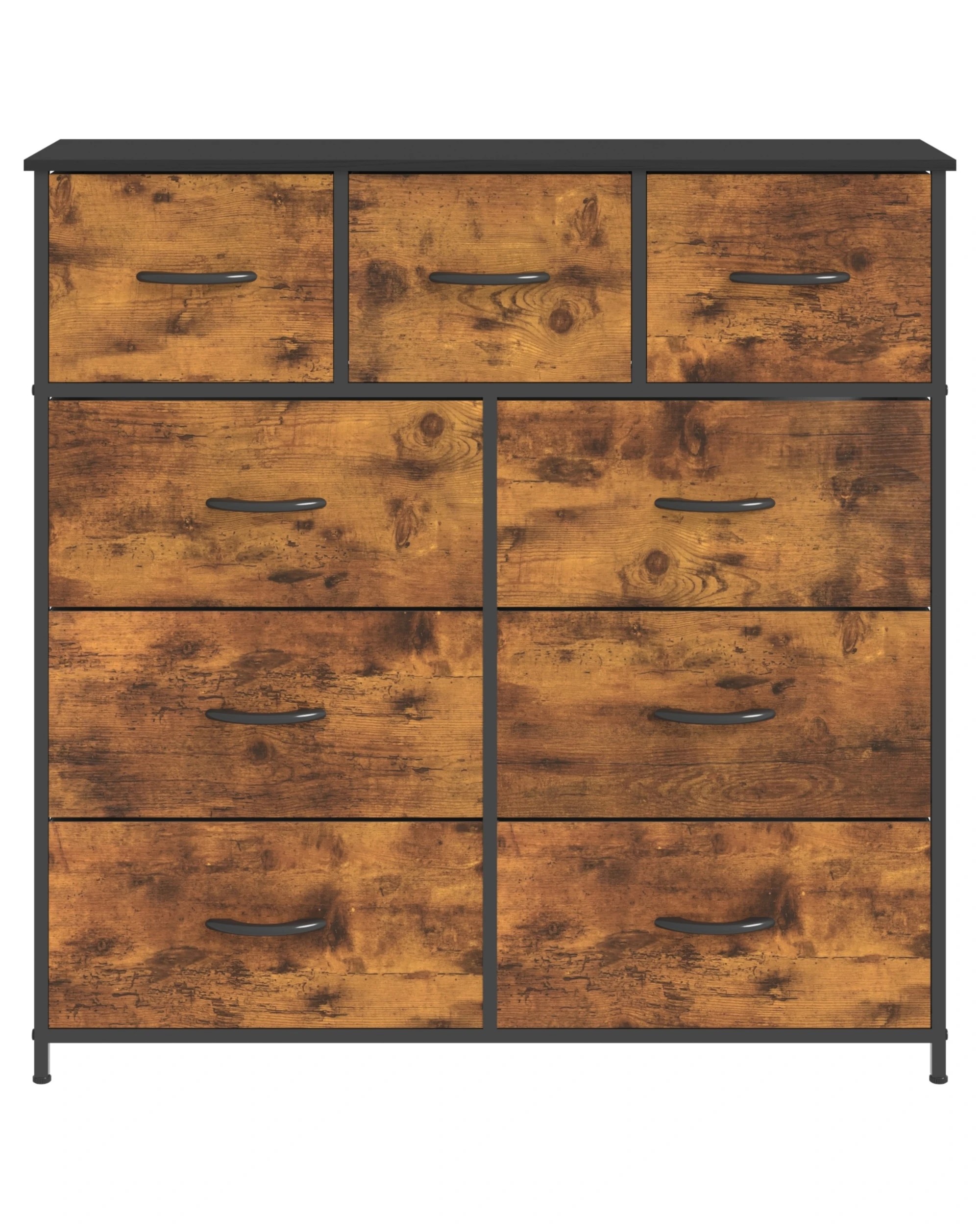 1 Advwin 9 Chest Of Drawers Tallboy Storage Cabinet Dresser - Brown, 1 of 10