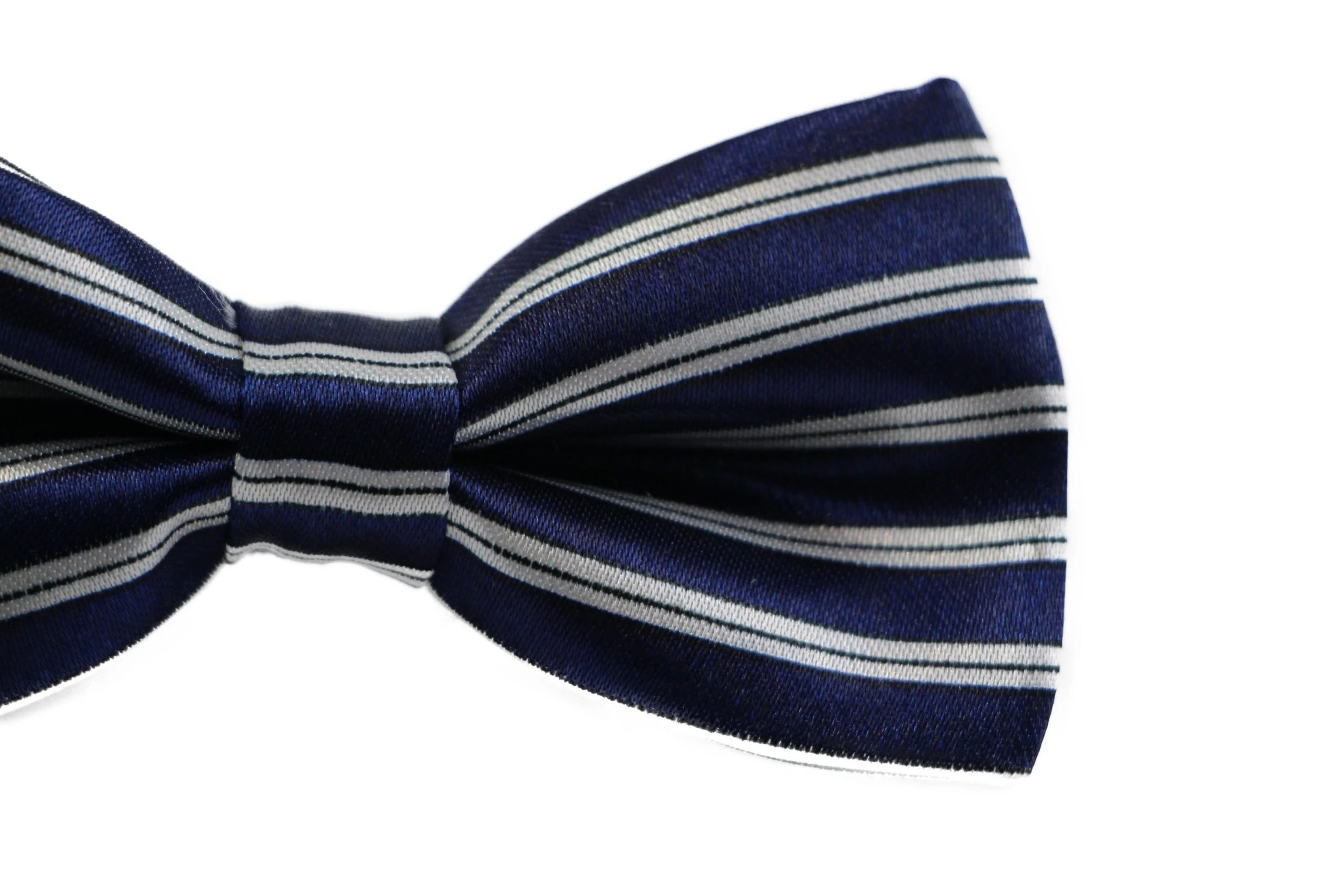 3 Zasel Boys Navy With White Stripes Patterned Bow Tie - Multi, 3 of 4
