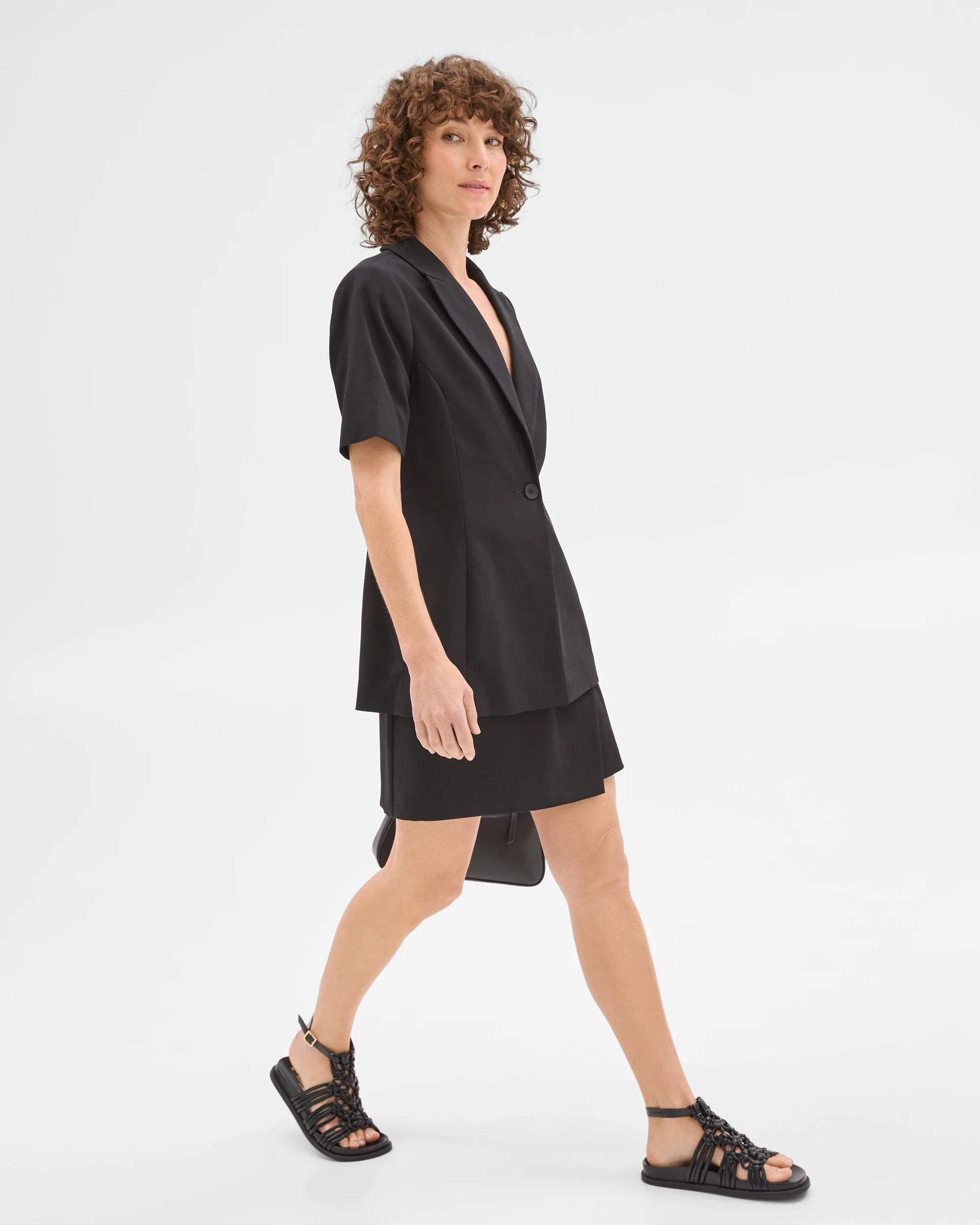 4 Short Sleeve Blazer - Preview BLACK, 4 of 6