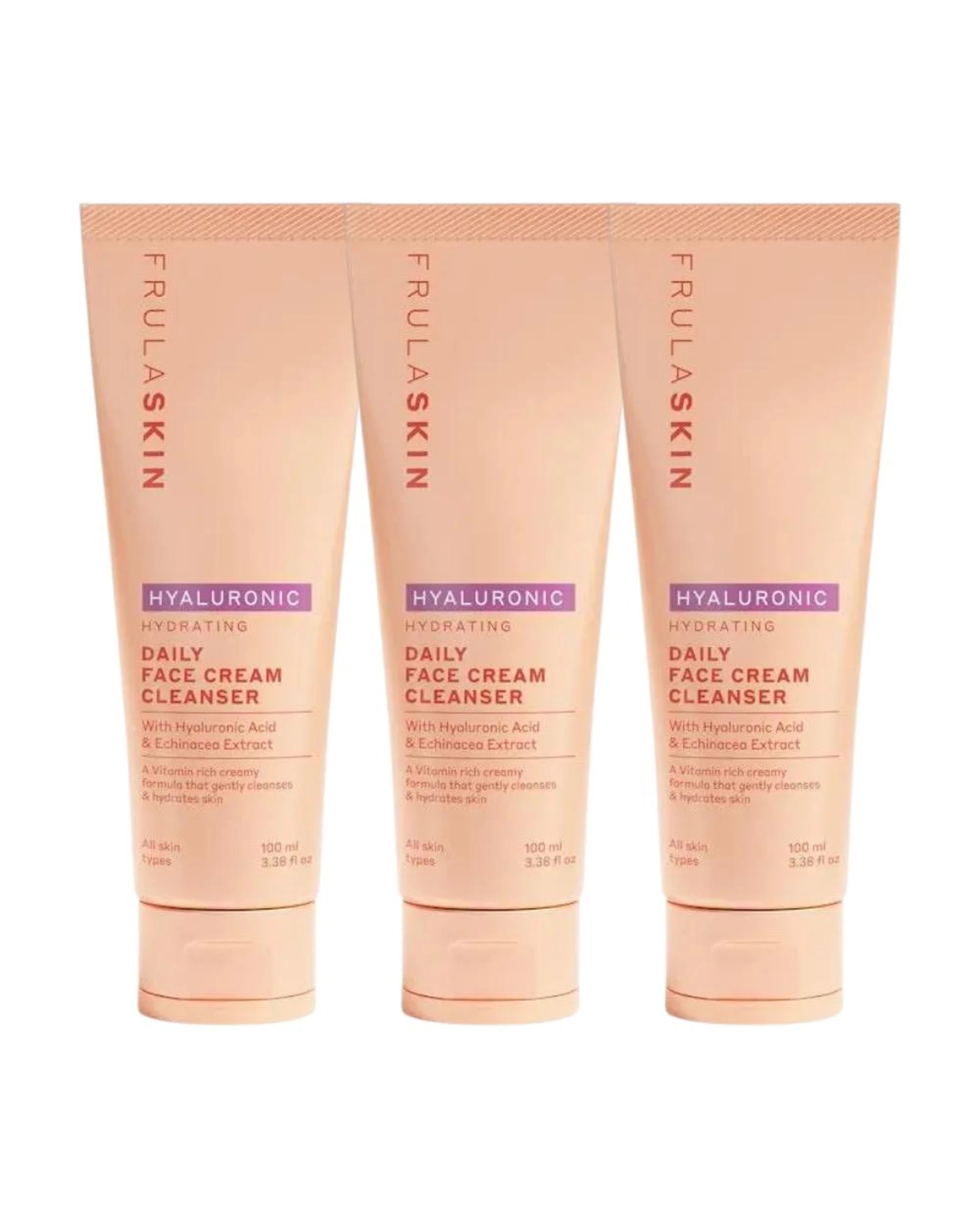 1 3 x Frula Skin Daily Face Cream Cleanser with Hyaluronic Acid & Echinacea 100mL, 1 of 7