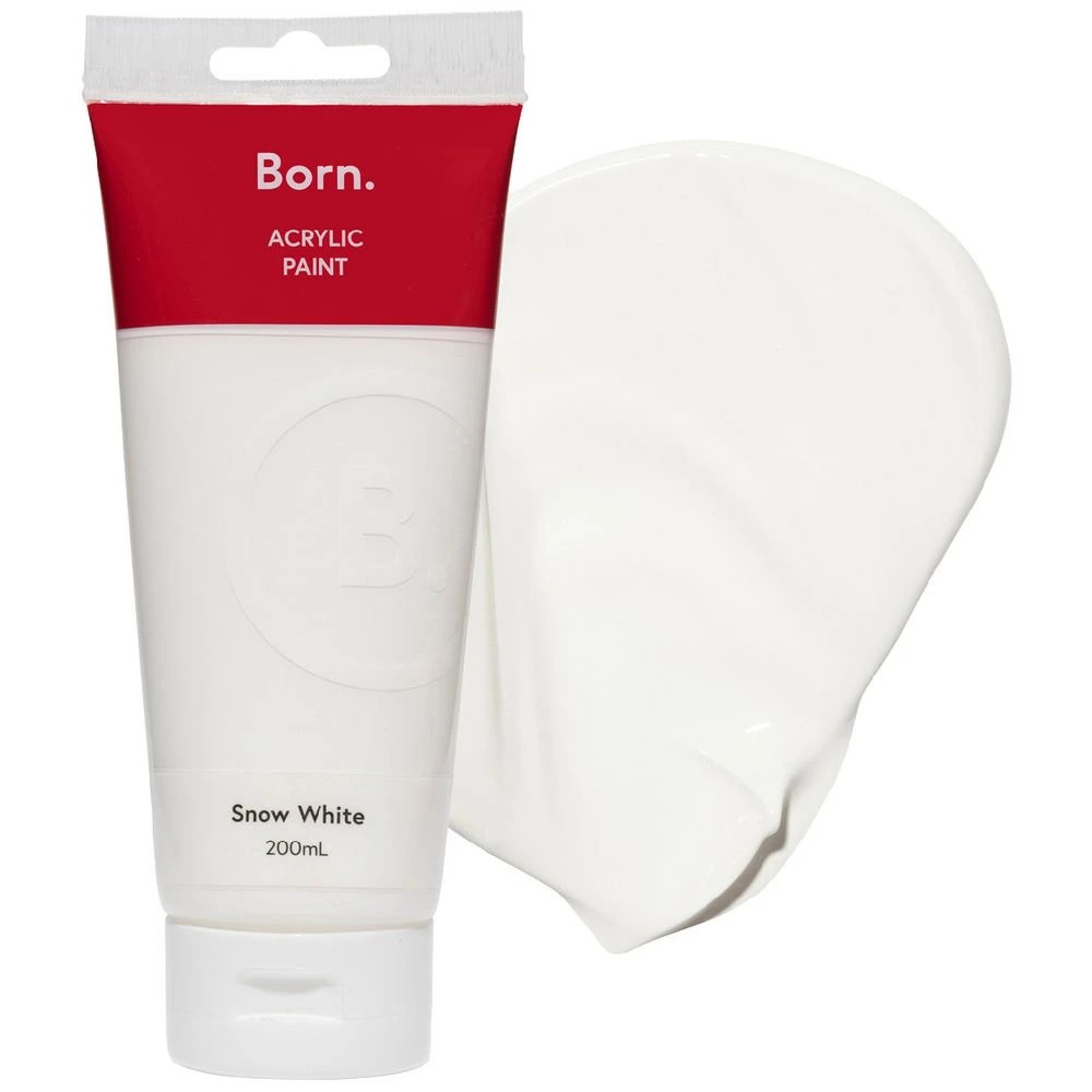 1 Born Acrylic Paint 200mL Snow White, 1 of 3