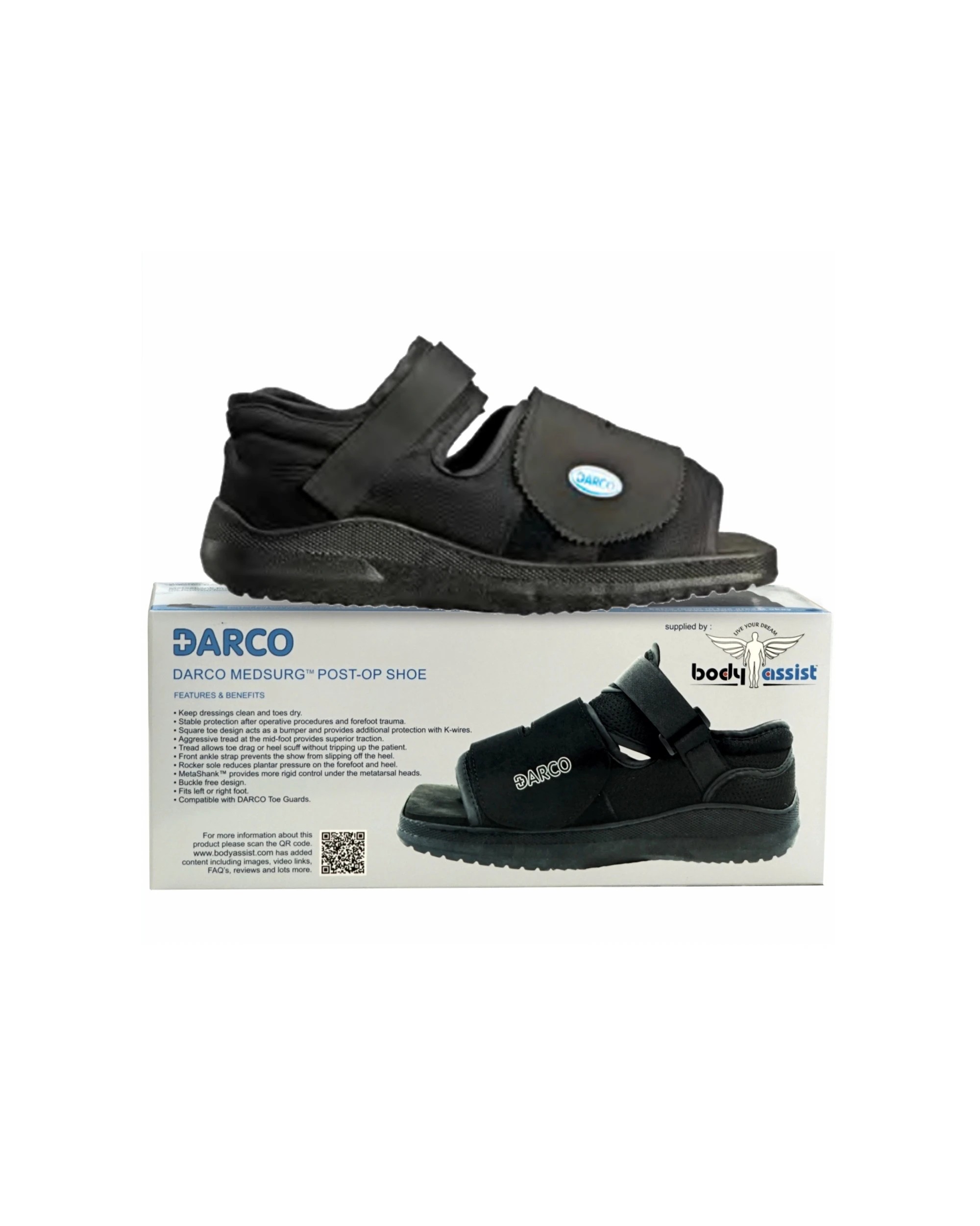3 Ossur Darco Medsurg Post Op Shoe Adjustable Protective Shoe Mens US Small 6 to 8 - Black, 3 of 3