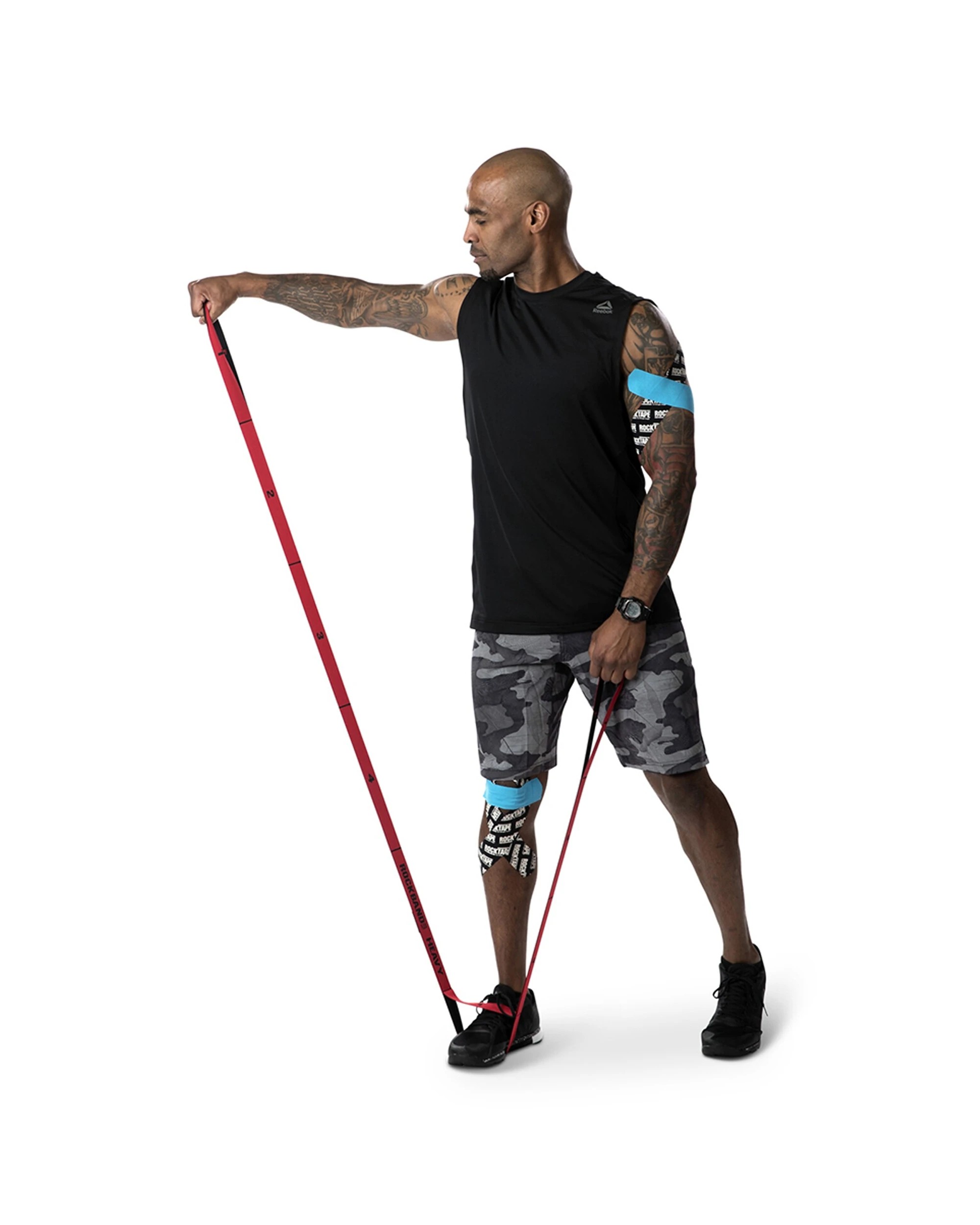 4 RockTape RockBand Flex Heavy 22-28lb Stretching Strap Resistance Band With Loops - Red, 4 of 8