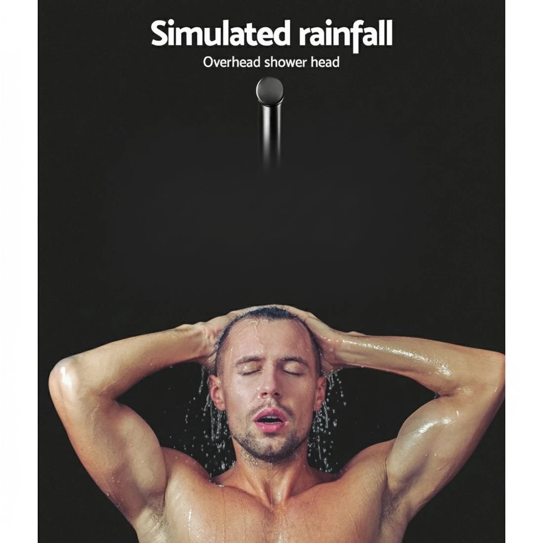 2 Cefito 9'' Rain Shower Head Set Handheld Round High Pressure Mixer Tap - Black, 2 of 5