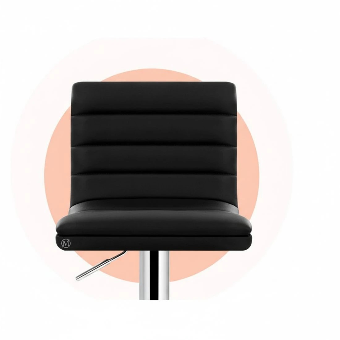 5 Artiss 2x Bar Stools Padded Leather Gas Lift - Black, 5 of 9