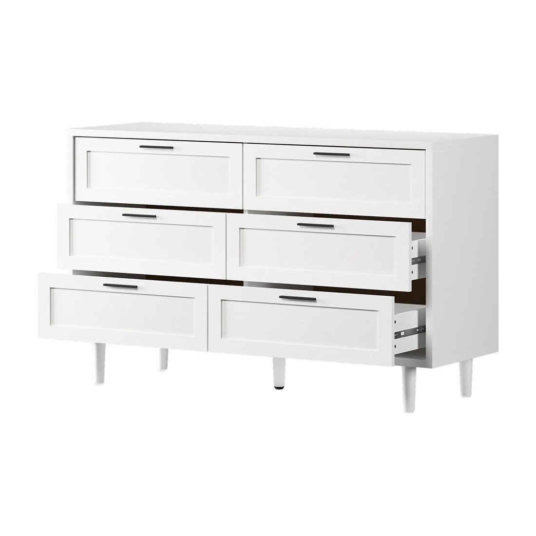 8 Oikiture 6 Chest Of Drawers Dresser Chest Storage Cabinet Lowboy
 - White, 8 of 10