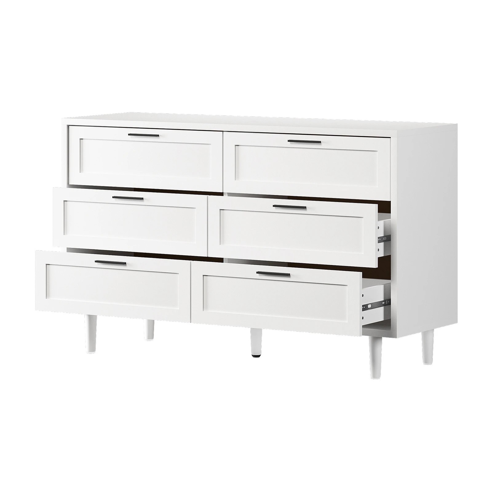 8 Oikiture 6 Chest Of Drawers Dresser Chest Storage Cabinet Lowboy
 - White, 8 of 10