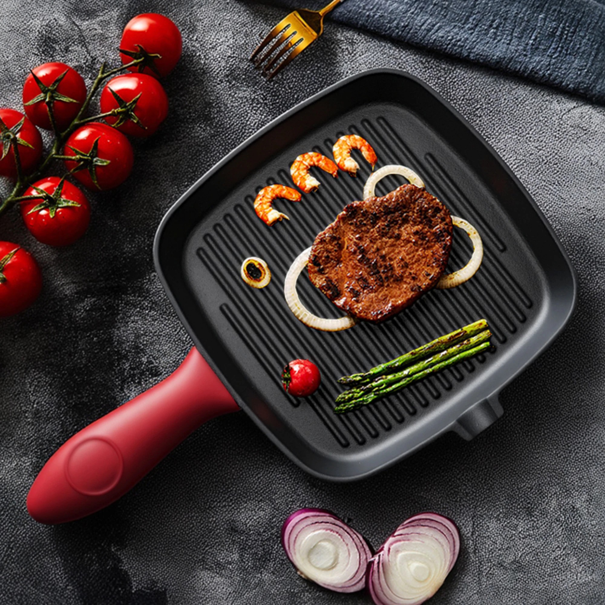 7 Toque Cast Iron Square Grill Pan, 7 of 9