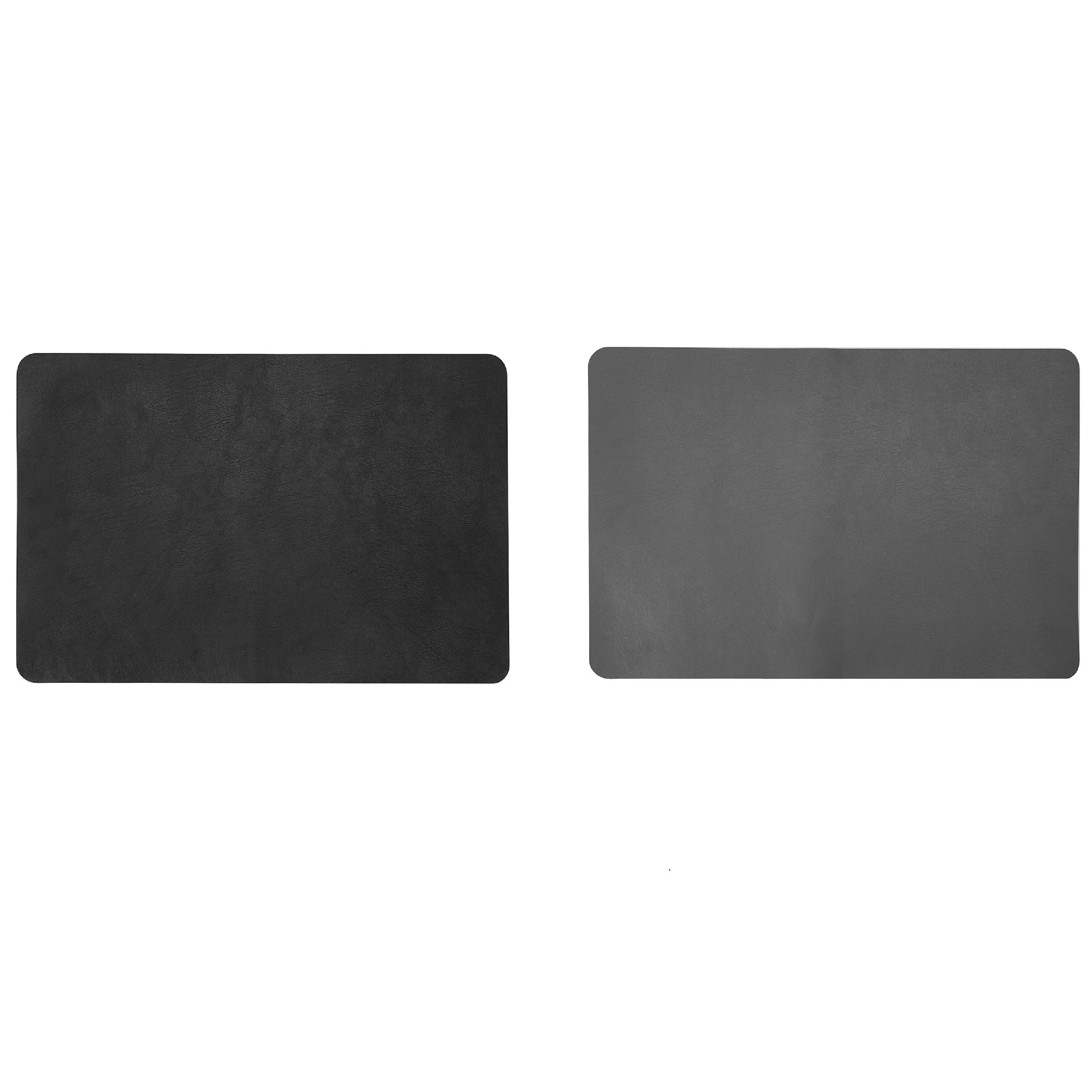 1 Leather Look Reversible Placemat - Black and Grey, 1 of 8