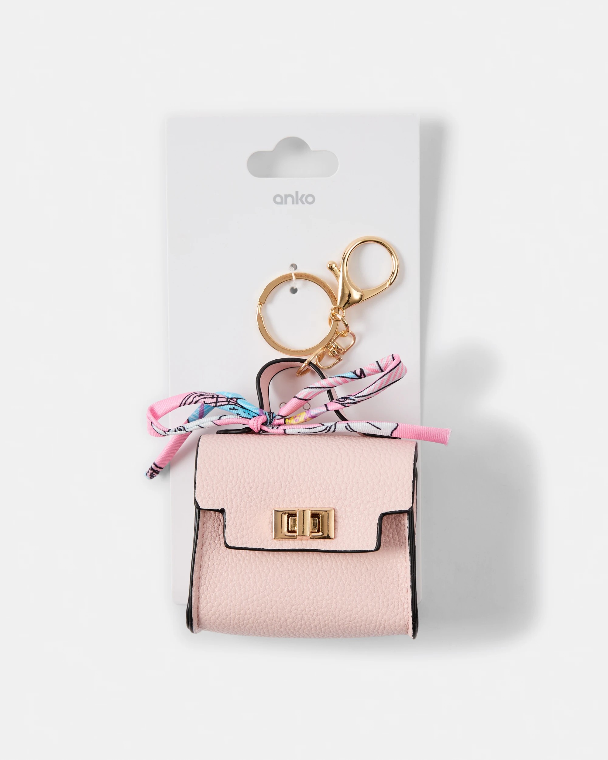 3 Bag Charm Keyring - Pink and Gold Tone, 3 of 3