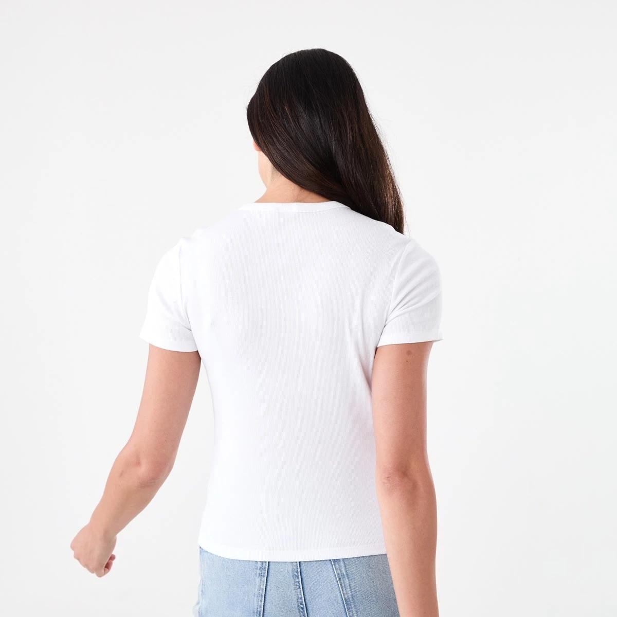 3 Short Sleeve Rib Crew Neck T-shirt WHITE, 3 of 5