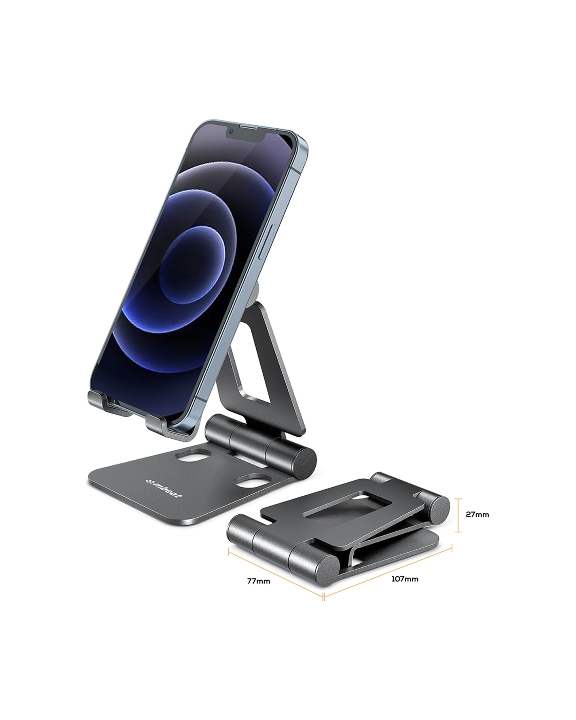 mBeat Stage S2+ Hands-Free Fold Up Portable Mobile Phone Desk Stand ...