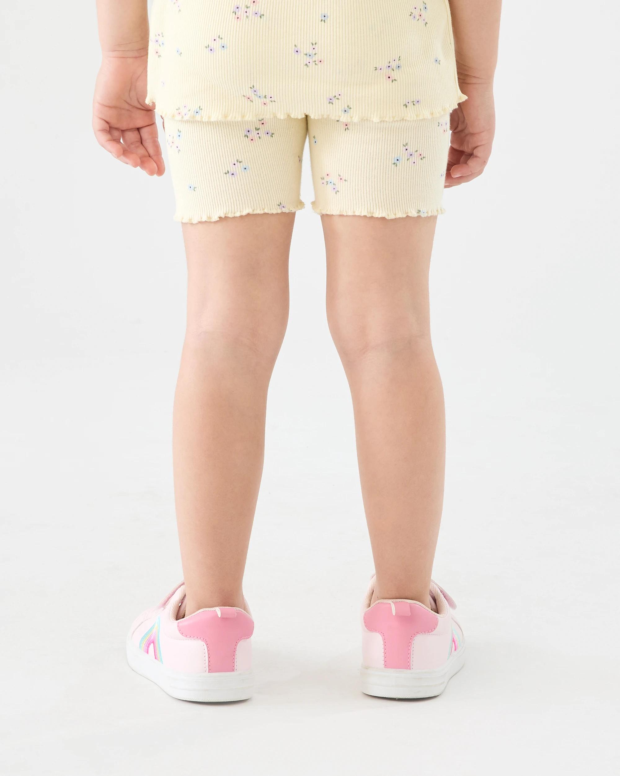 2 Printed Rib Bike Shorts BLUSH BLOOMS FLORALS SORBET, 2 of 6