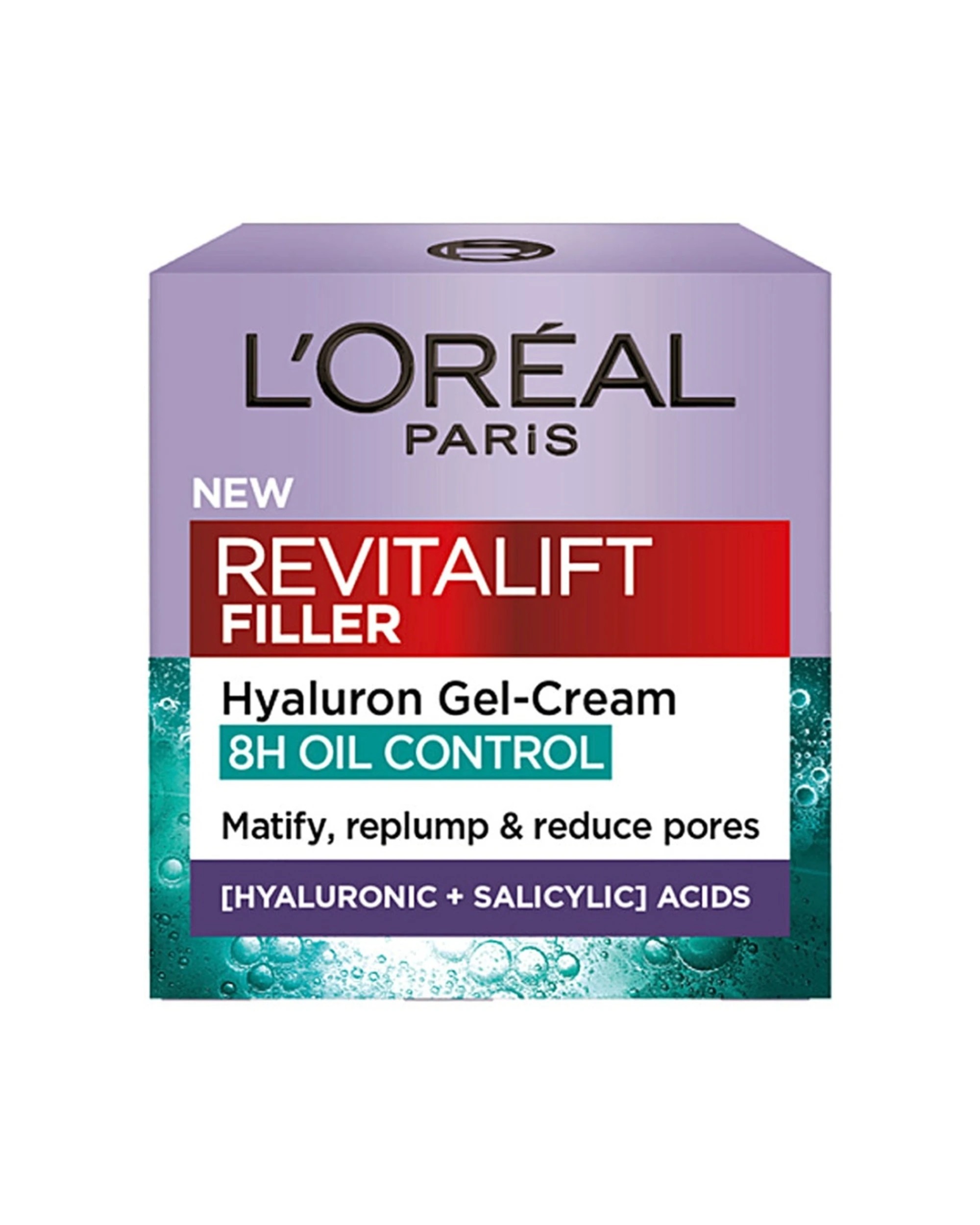 1 L'Oreal Revitalift Filler 8 Hour Oil Control Hyaluron Gel Cream 50ml, 1 of 1
