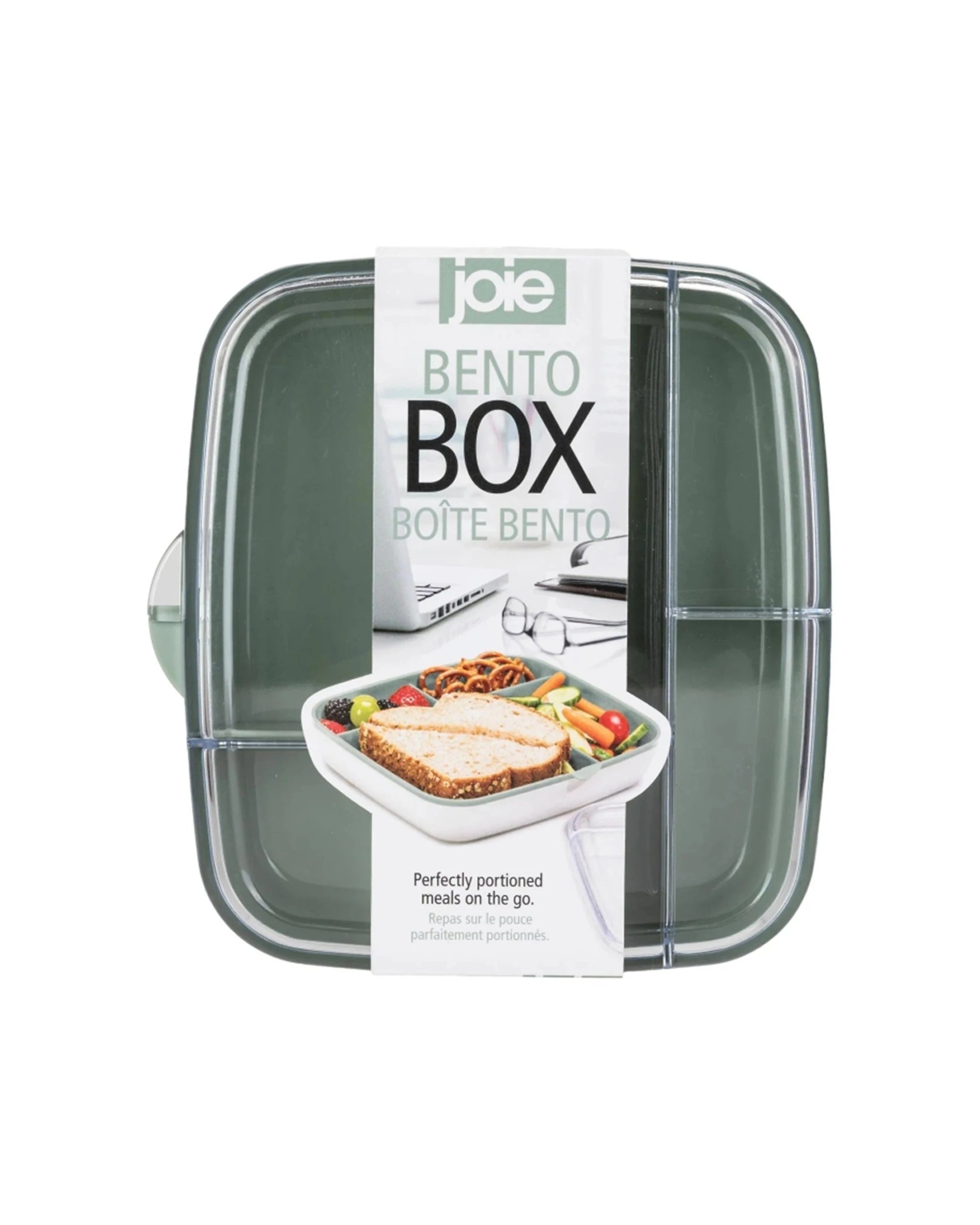 1 Joie Bento Box 17x20x5cm With Sandwich Section Microwave Dishwasher Safe - Green, 1 of 1