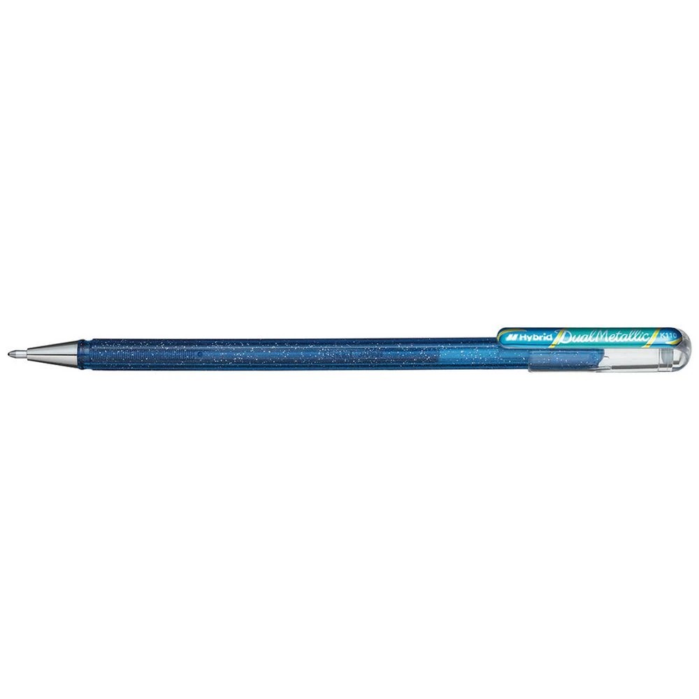 1 Pentel Hybrid Dual Metallic K110 Gel Pen Blue, 1 of 8