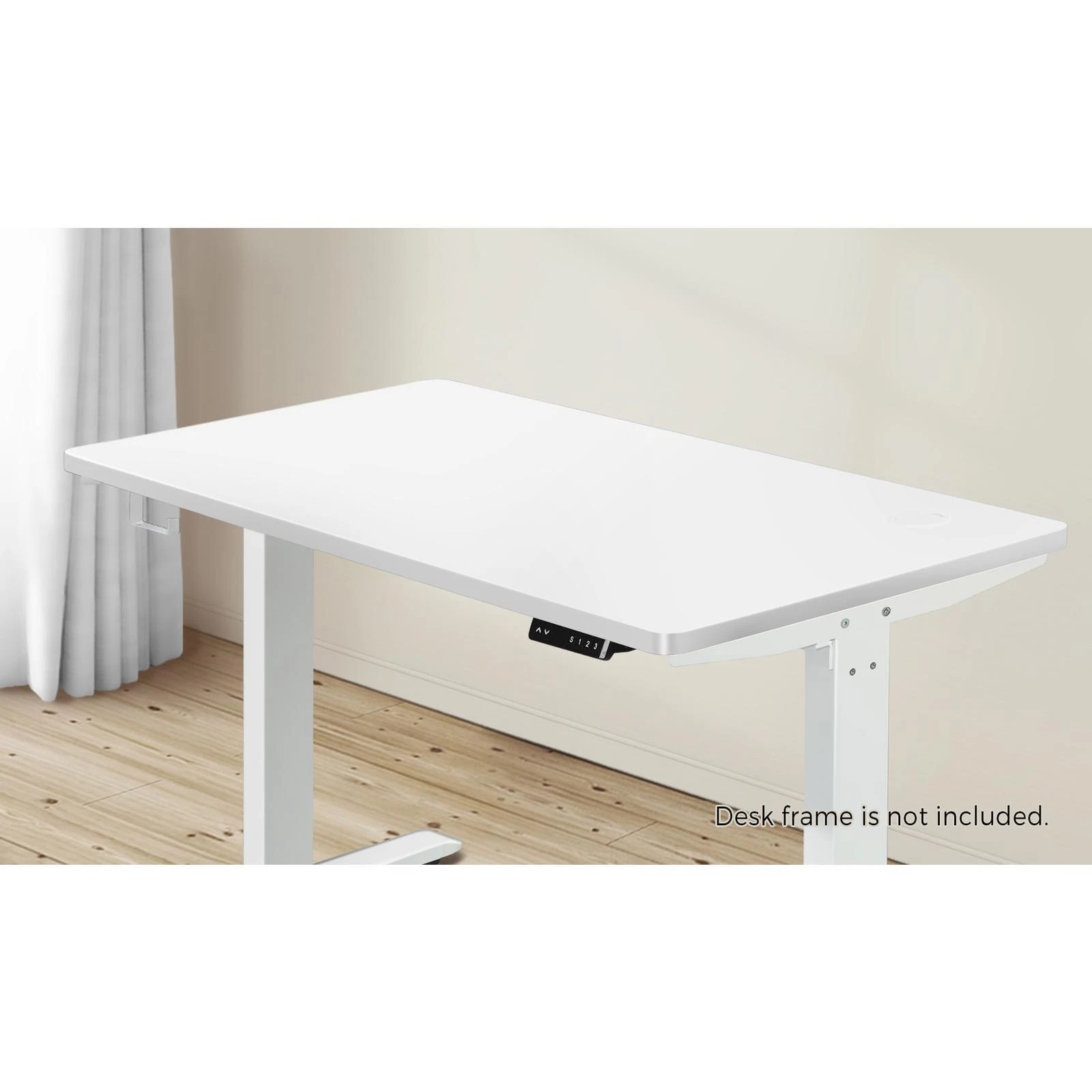 3 Oikiture Standing Desk Top Adjustable Electric Desk Board Computer Table
 - White, 3 of 8