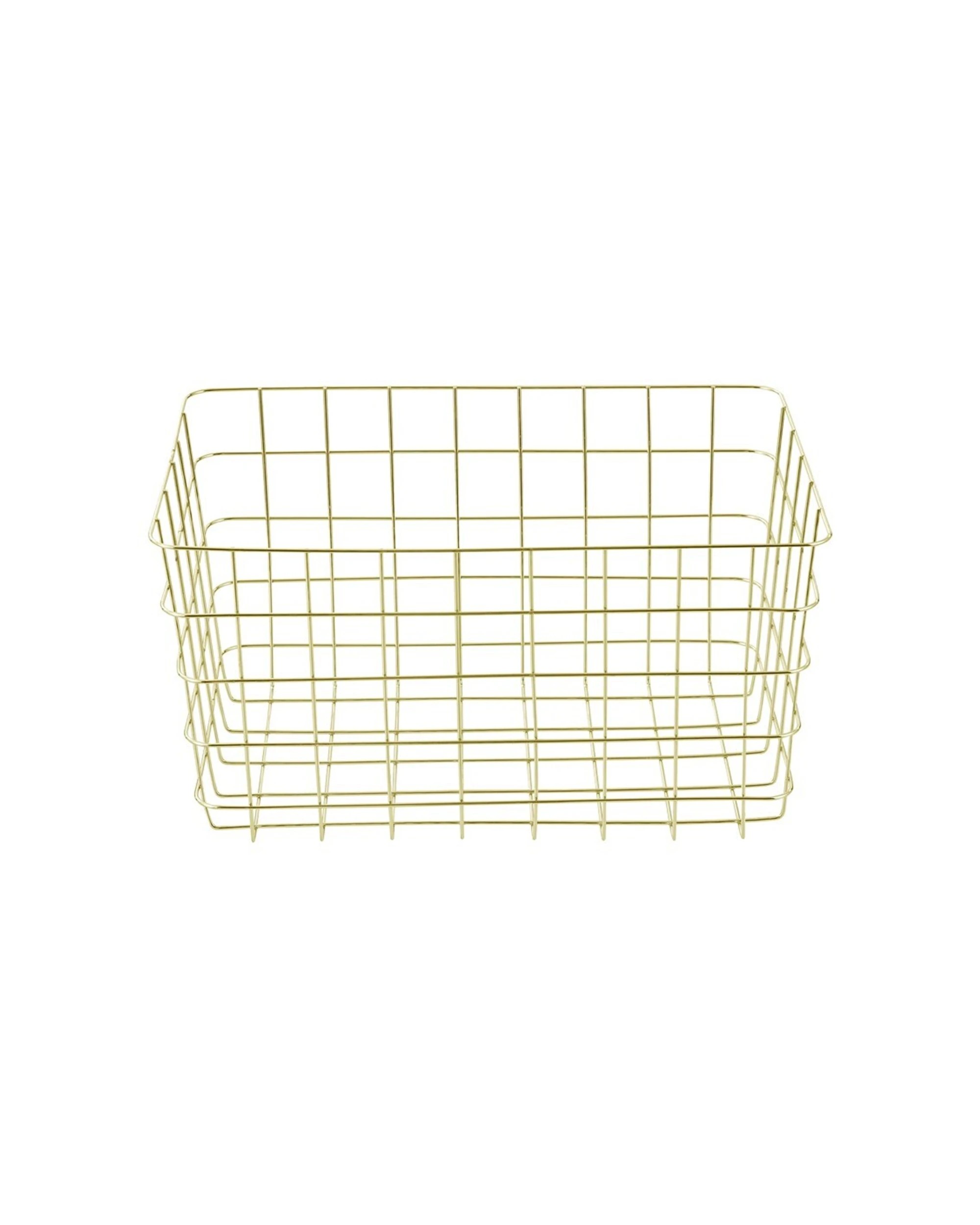 2 Boxsweden Large 38x26cm Wire Storage Basket Kitchen Bathroom Organiser
 - Gold, 2 of 2