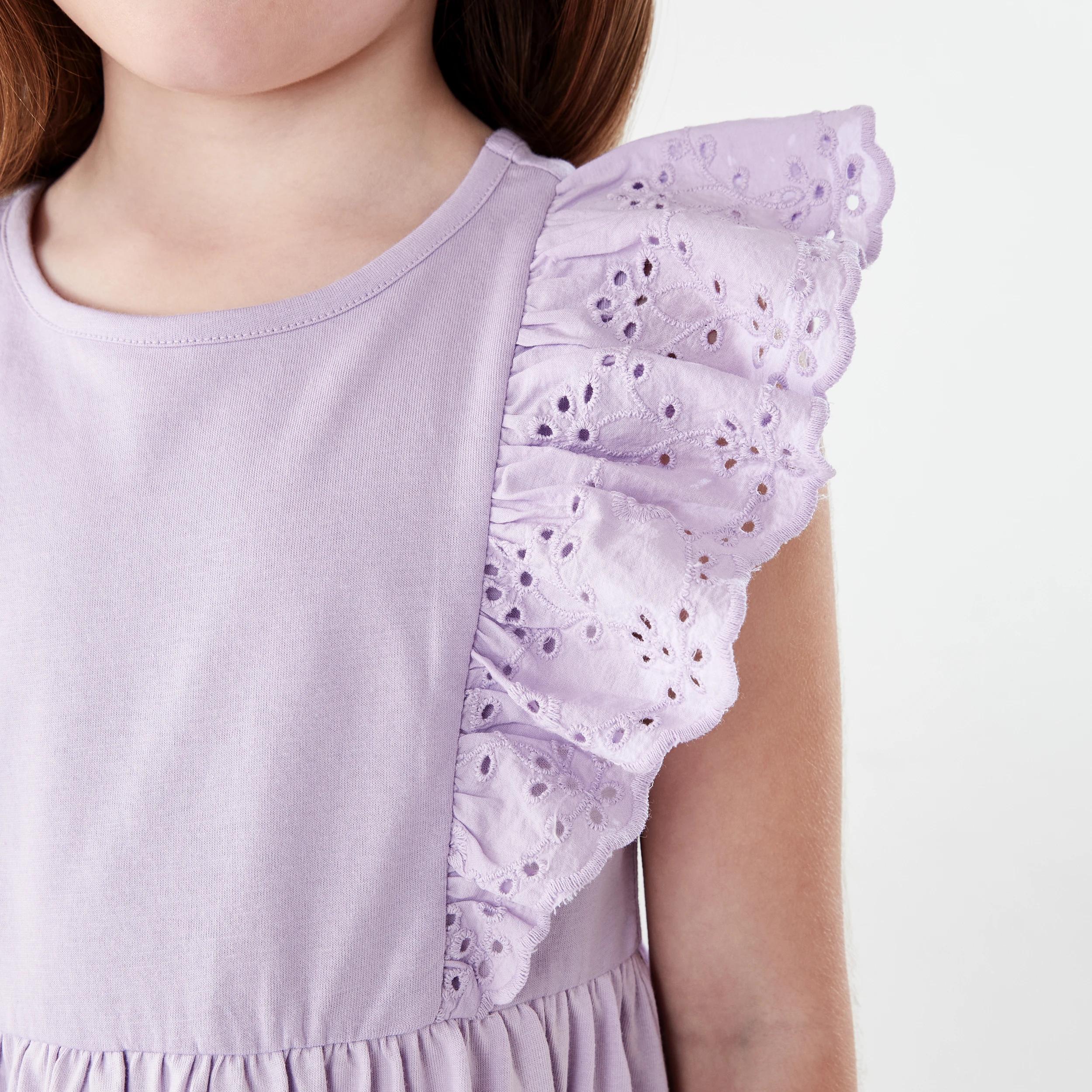 4 Frill Sleeve Dress PASTEL LILAC, 4 of 7