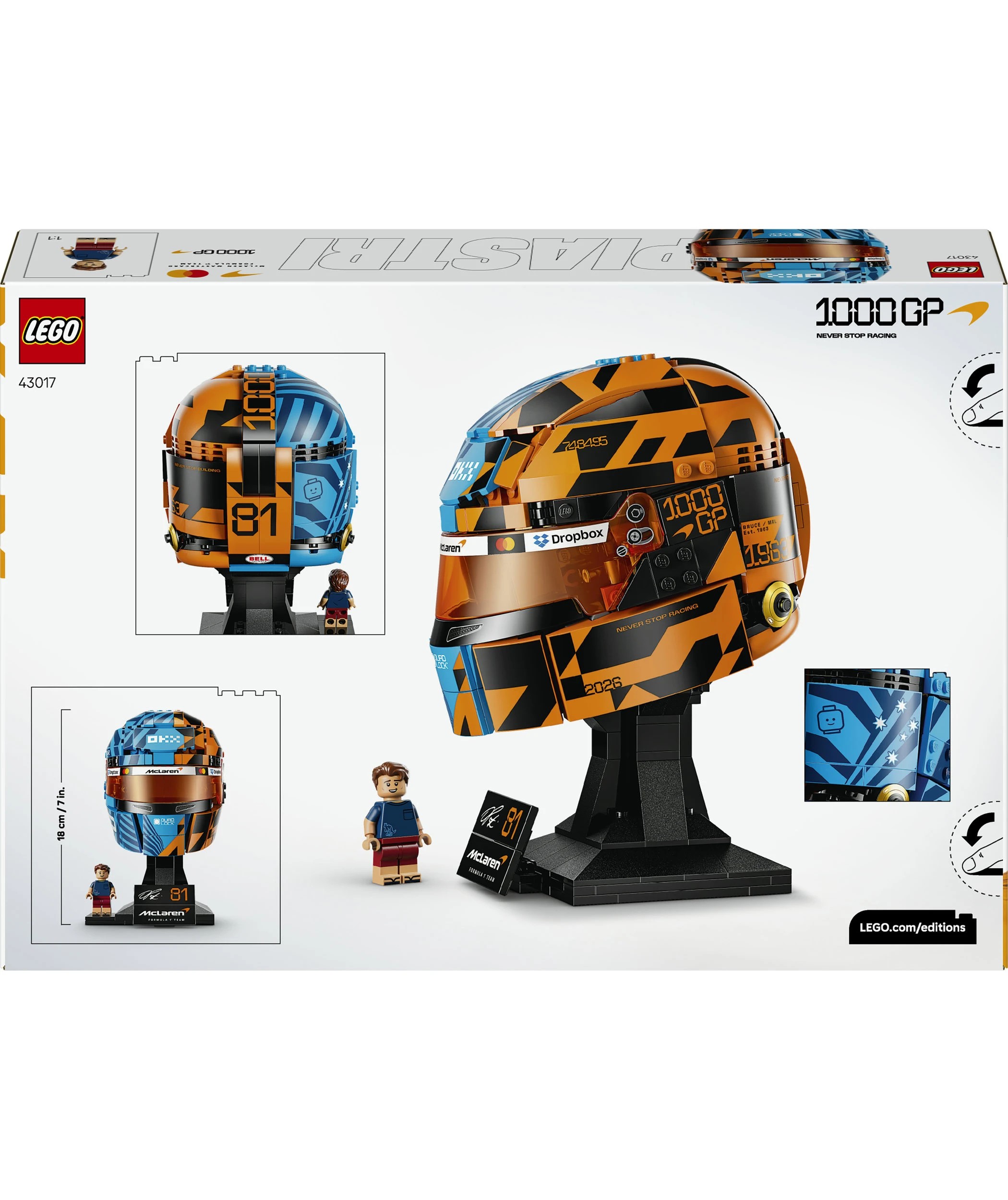 10 LEGO Editions McLaren Mastercard F1 Team Oscar Piastri Helmet 43017, 10 of 10