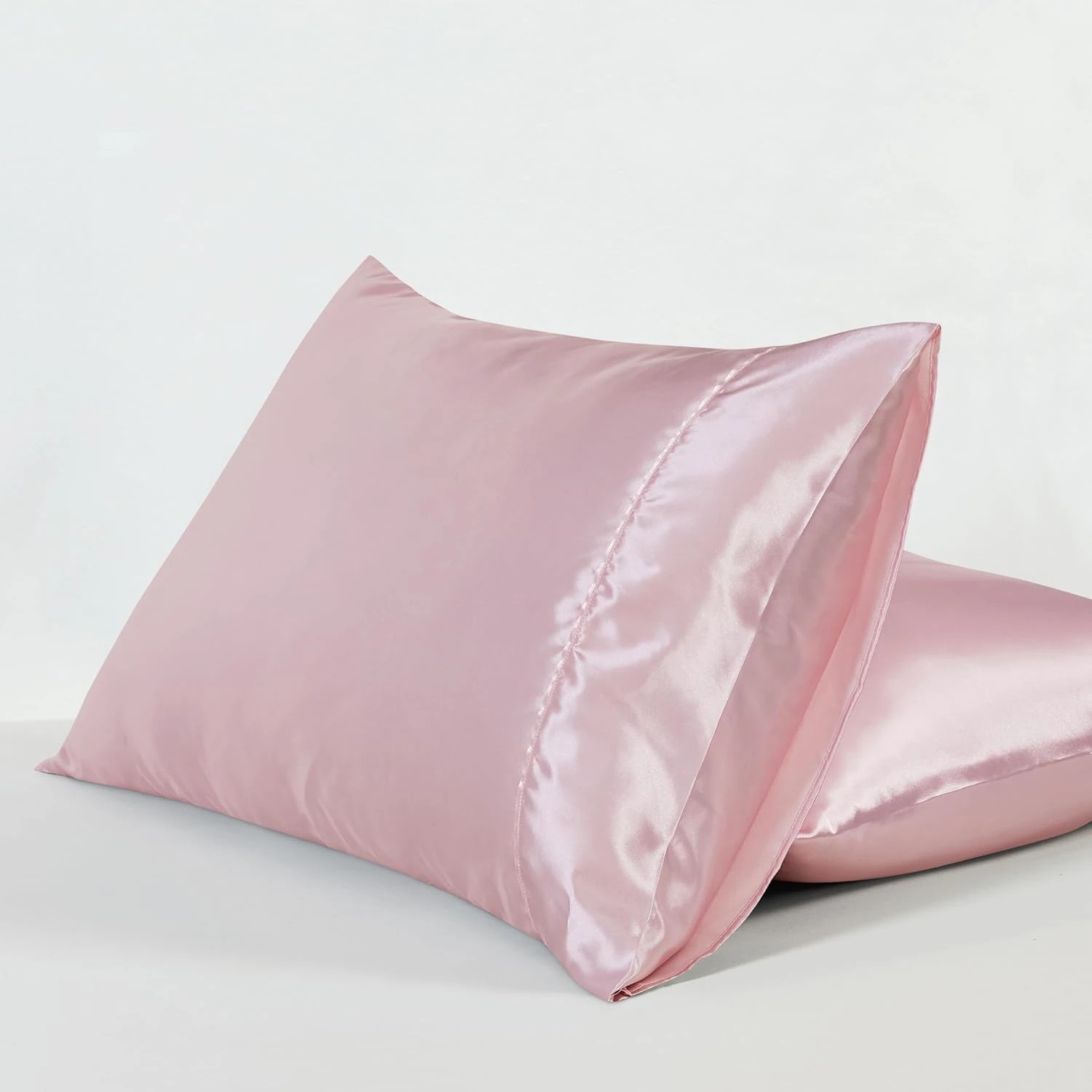 2 CleverPolly 2-Pack Polyester Satin Pillowcases - Pink, 2 of 4