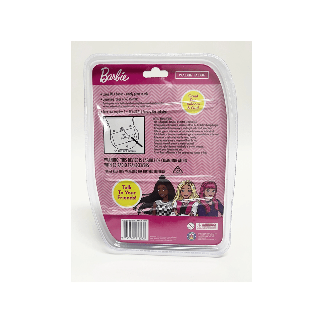 1 Barbie 2pc Walkie Talkie Kids Handheld Toy Indoor Outdoor Play Age 5 Plus - Pink, 1 of 2